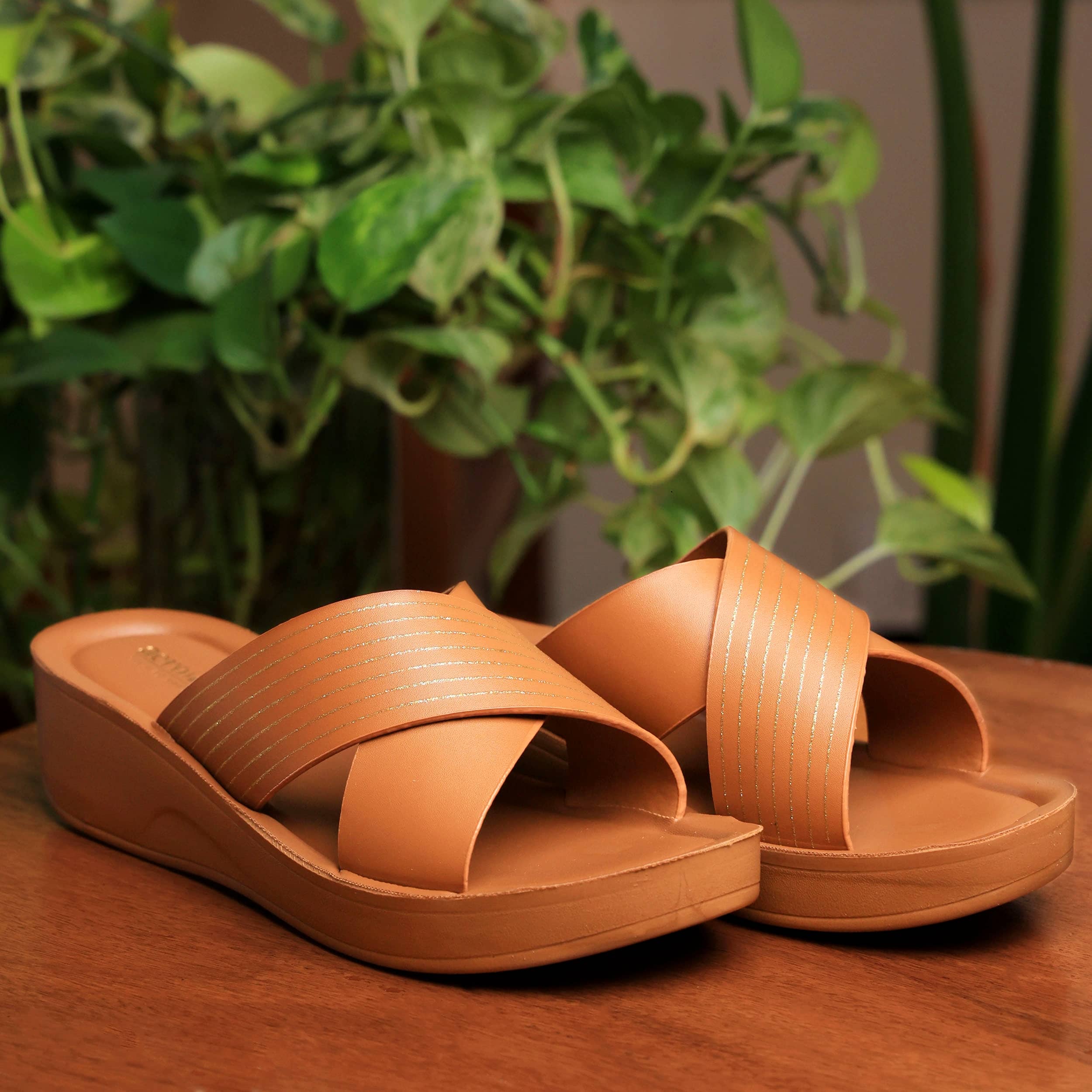 Aerowalk Tan Women's Slip On Heels - Heels | Buy online on ZillyBuy