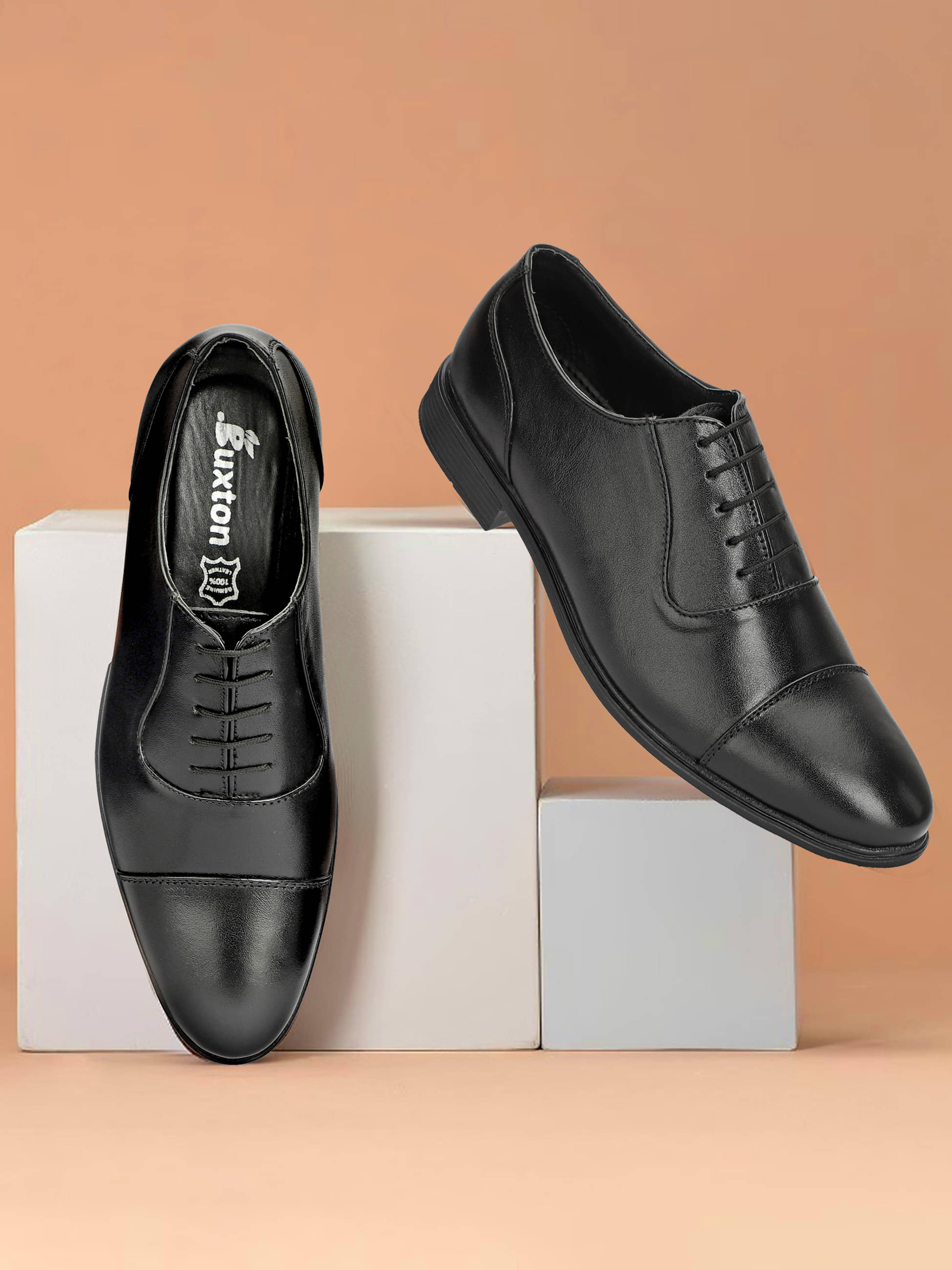     			Buxton Black Men's Oxford Formal Shoes