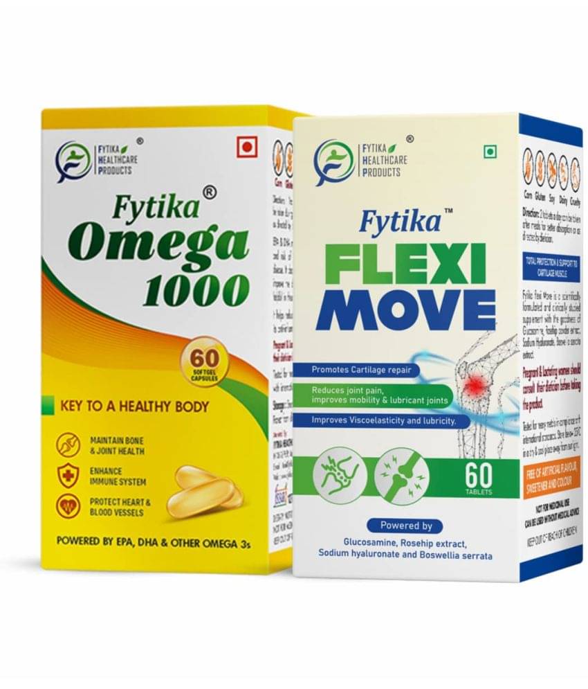     			Fytika Omega 1000- 60 Caps + Flexi move- 60 Tabs, Combo Pack - (Pack of 2)