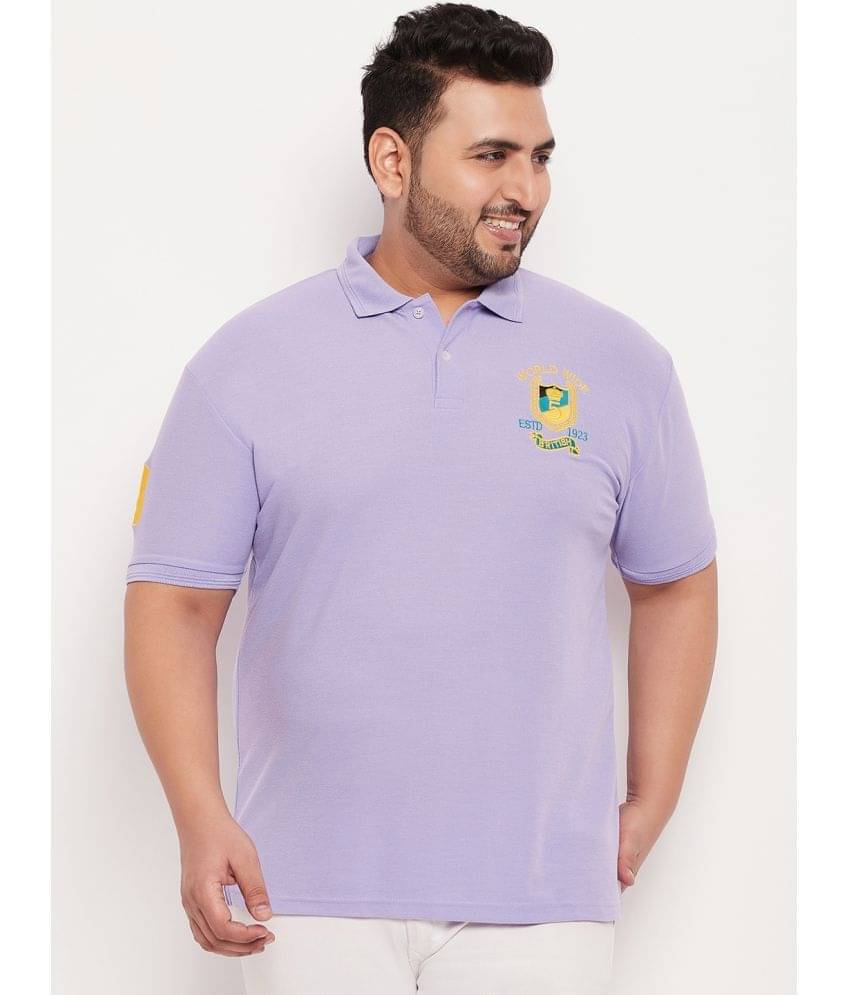     			GET GOLF Pack of 1 Cotton Blend Regular Fit Solid Half Sleeves Men's Polo T Shirt ( Lavender )