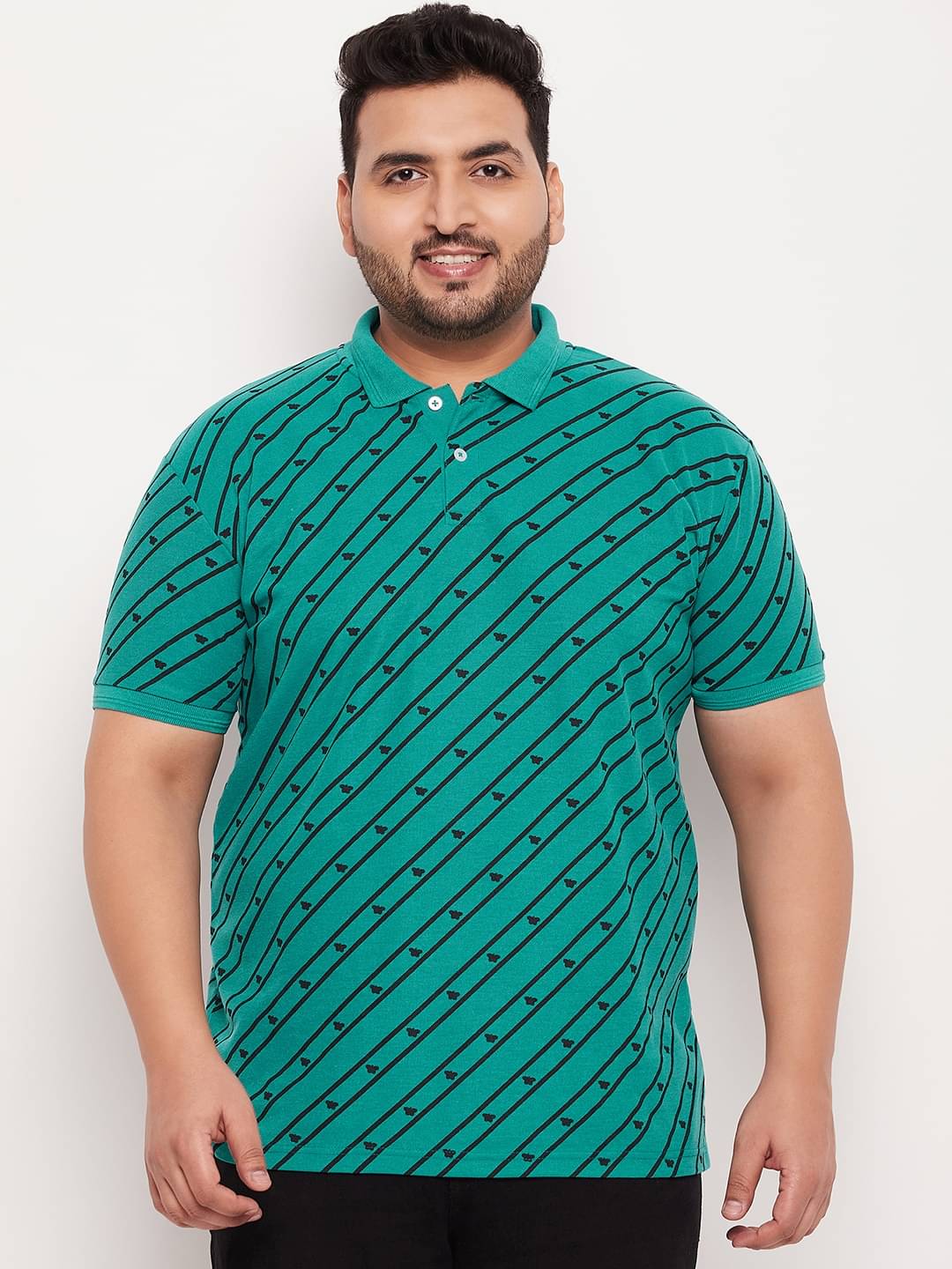 GET GOLF Pack of 1 Cotton Blend Regular Fit Striped Half Sleeves Men's Polo T Shirt ( Green )     			GET GOLF Pack of 1 Cotton Blend Regular Fit Striped Half Sleeves Men's Polo T Shirt ( Green )