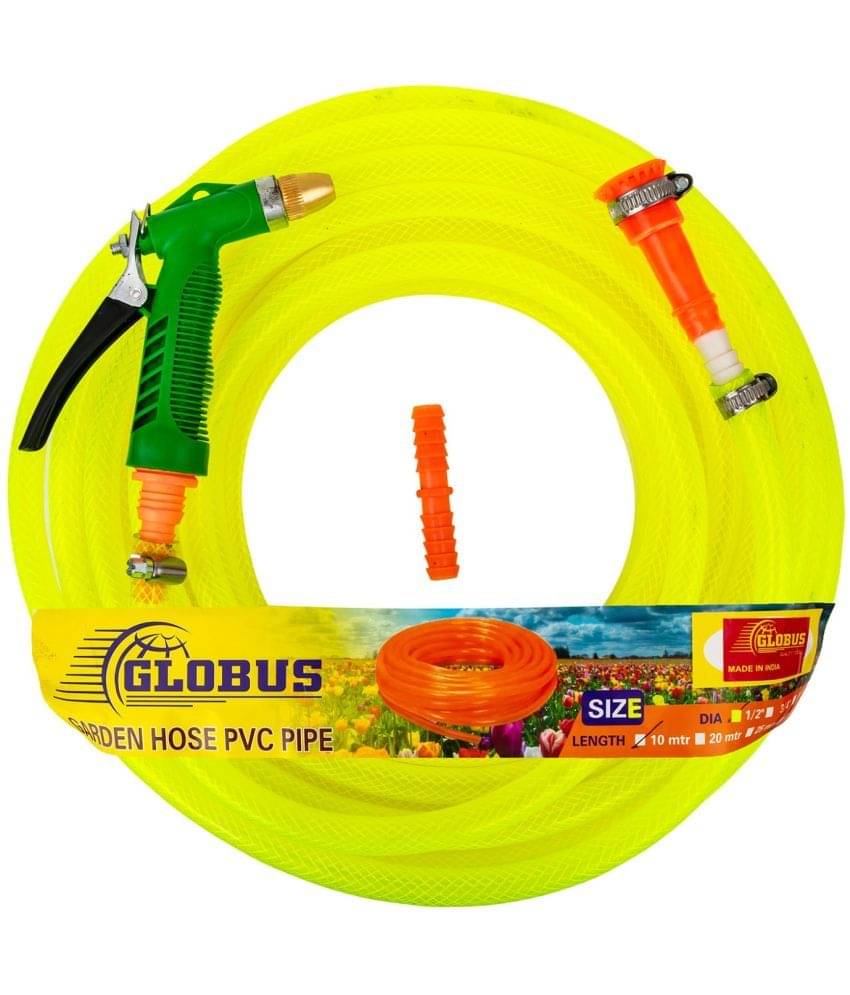     			Globus Garden Nylon Water Hose Pipe(Length-20 Mtr & Thickness-1/2"/12.5mm)Multicolour with Gun Sprayer