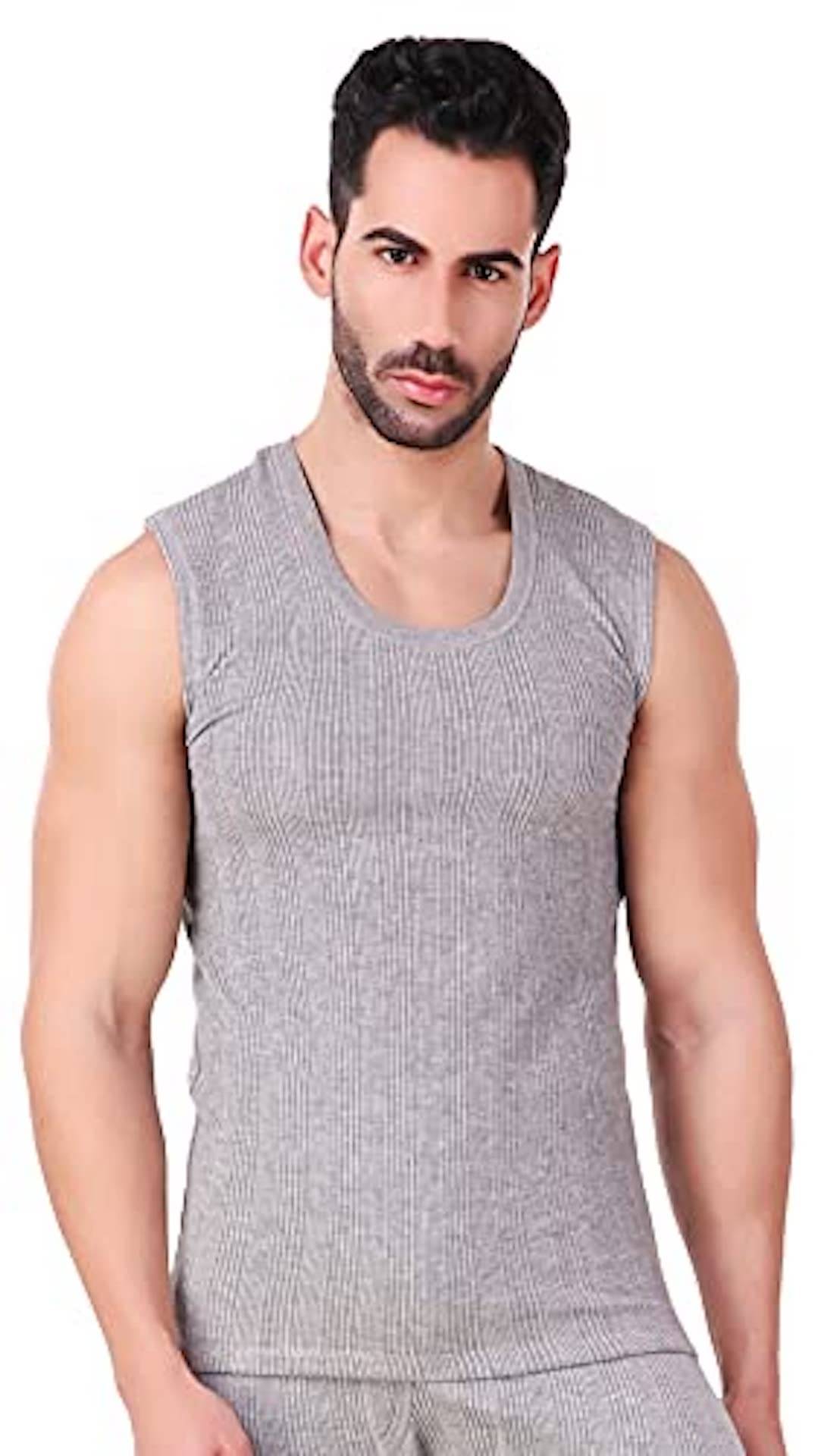     			HAP Pack of 1 Cotton Blend Thermal Tops For Men's ( Light Grey )