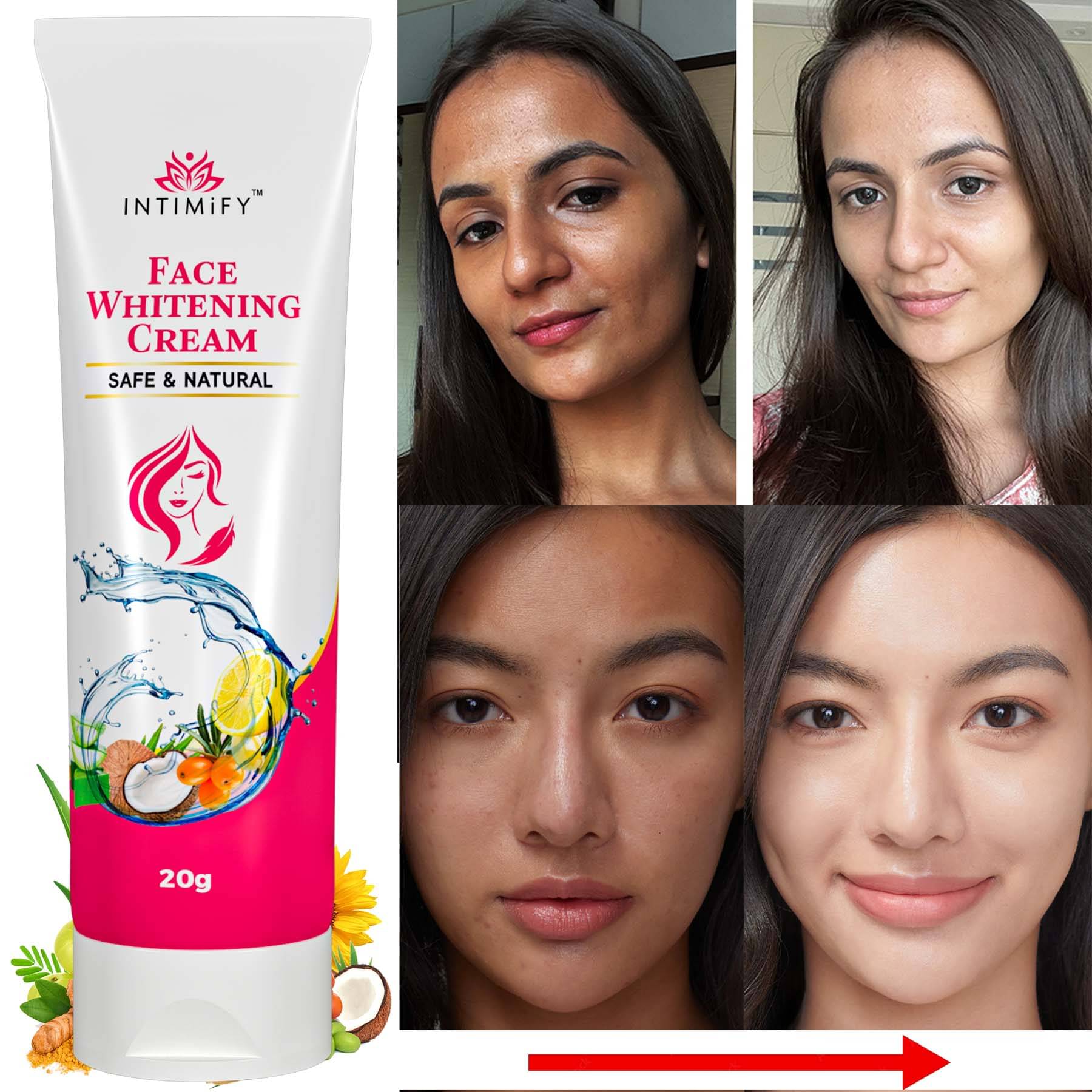 Intimify Face Whitening Cream, Skin Brightening Cream, Day Cream, Night Cream, Goree Cream, 20 Gms Intimify Face Whitening Cream, Skin Brightening Cream, Day Cream, Night Cream, Goree Cream, 20 Gms