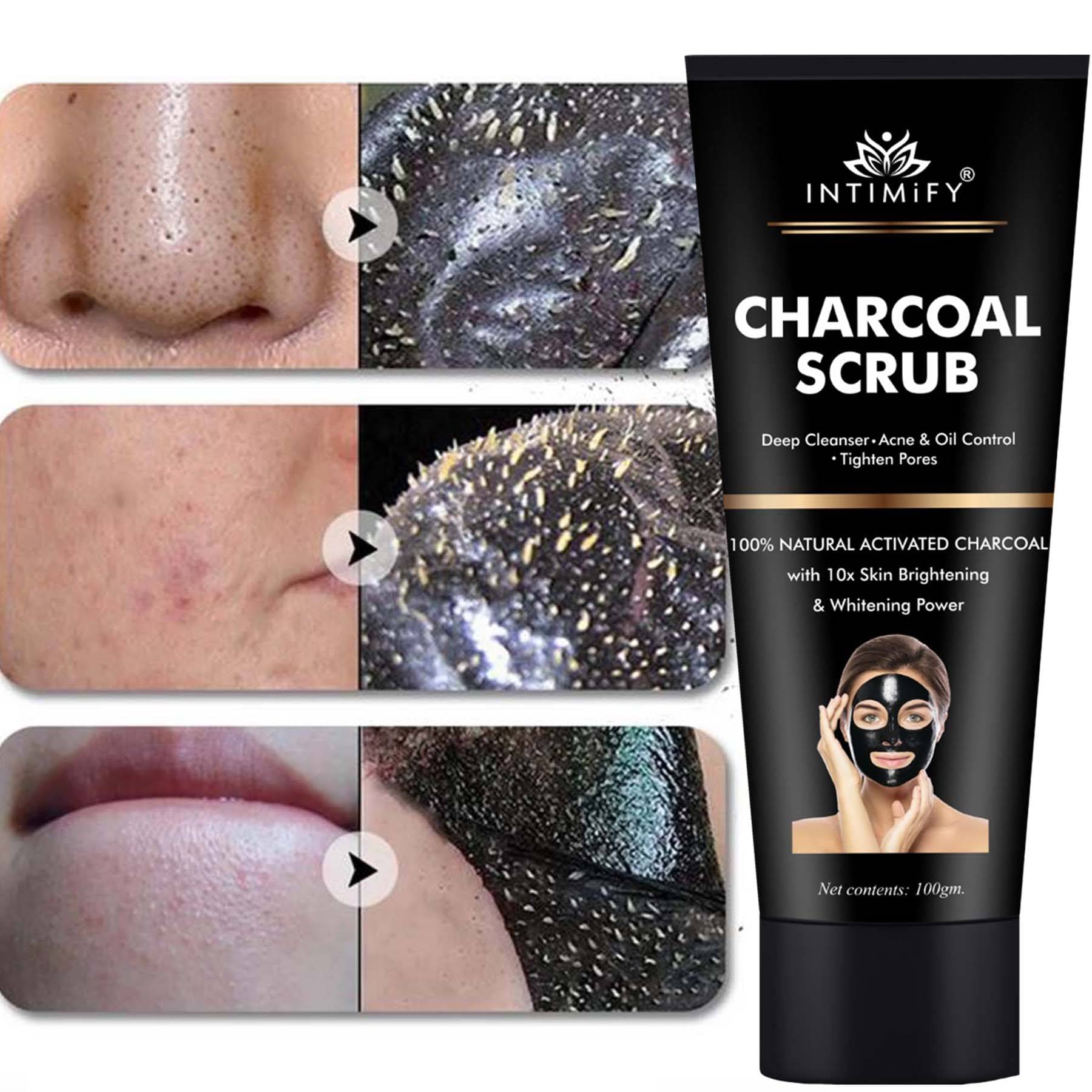     			Intimify Charcoal Peel Off Mask, Blackhead Removal, Oil Control Peel Off Mask, 100 Gms
