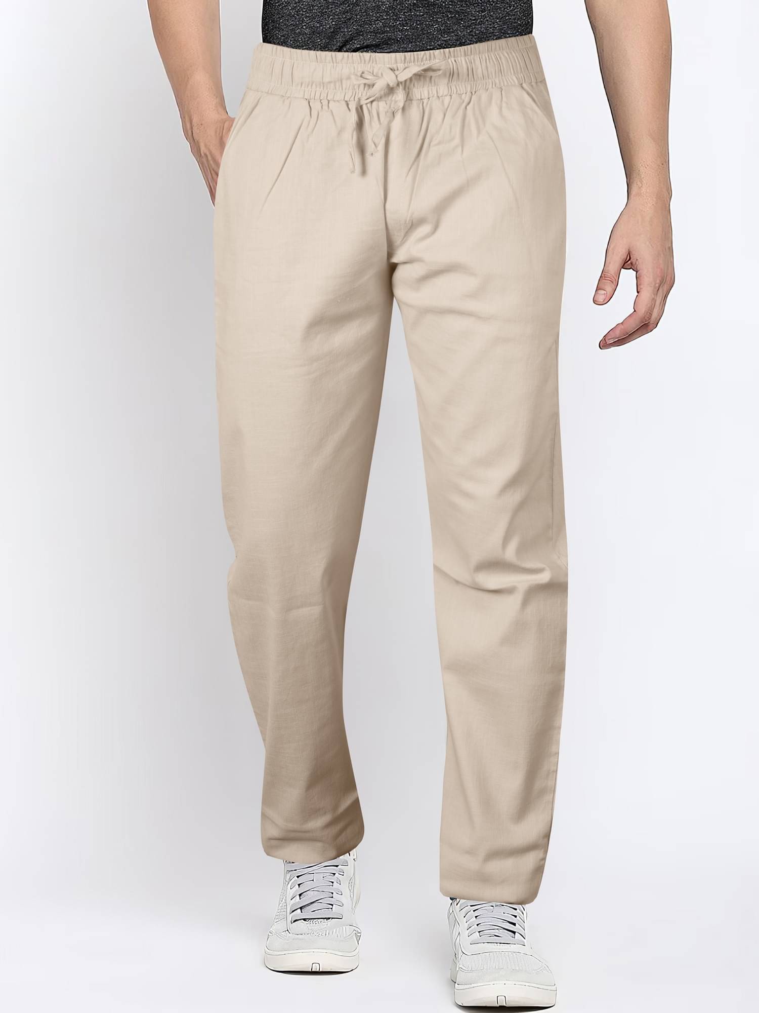     			JB JUST BLACK Loose Flat Men's Chinos - Cream ( Pack of 1 )