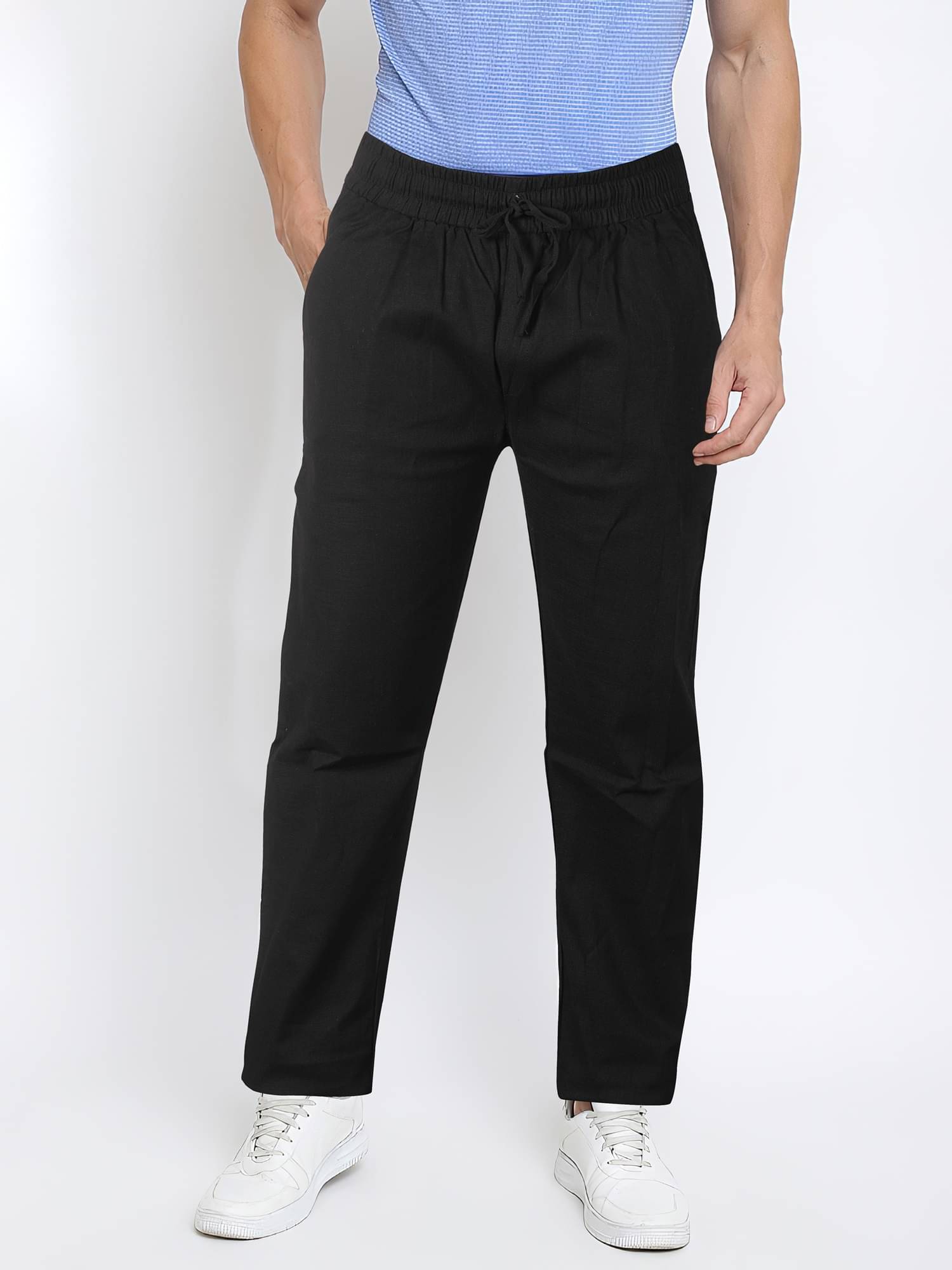     			JB JUST BLACK Loose Flat Men's Chinos - Black ( Pack of 1 )