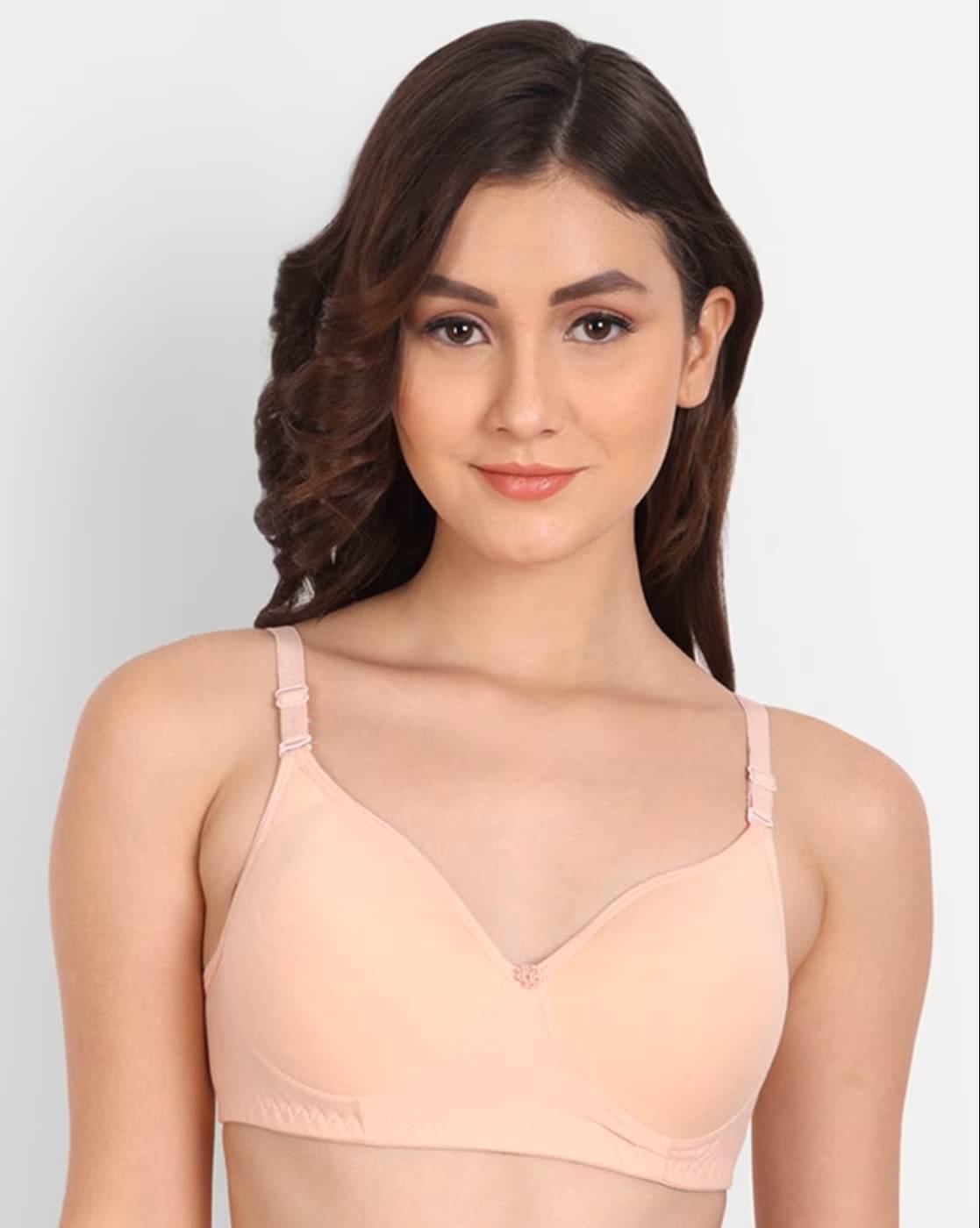 LIONZY Cotton Blend Lightly Padded Women's T-Shirt Bra ( Peach )     			LIONZY Cotton Blend Lightly Padded Women's T-Shirt Bra ( Peach )