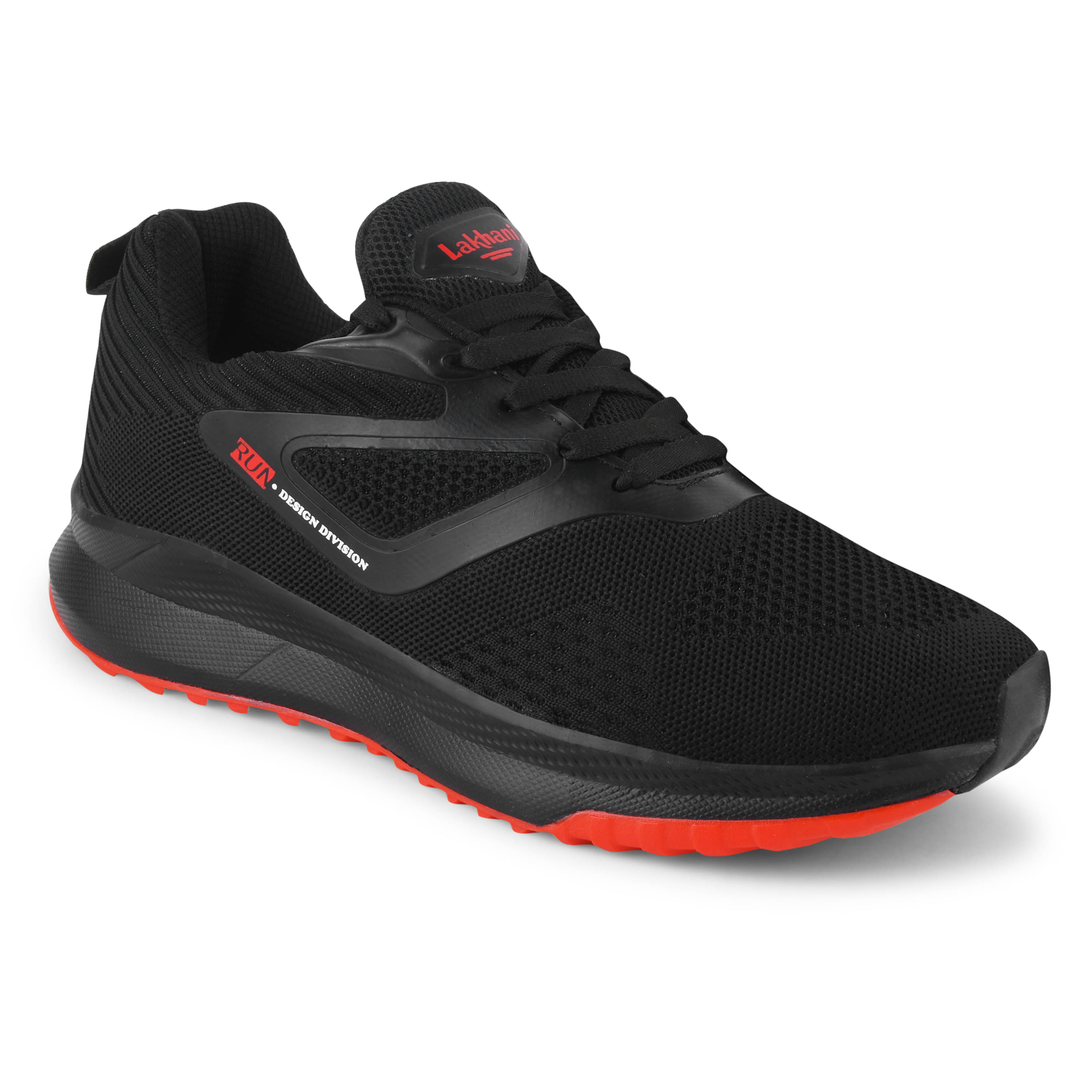     			Lakhani Aashirwad E-Kick-05_Black-Red Black Men's Sports Running Shoes
