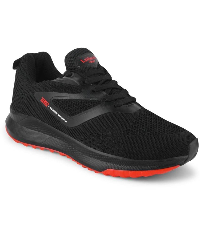     			Lakhani Aashirwad E-Kick-05_Black-Red Black Men's Sports Running Shoes