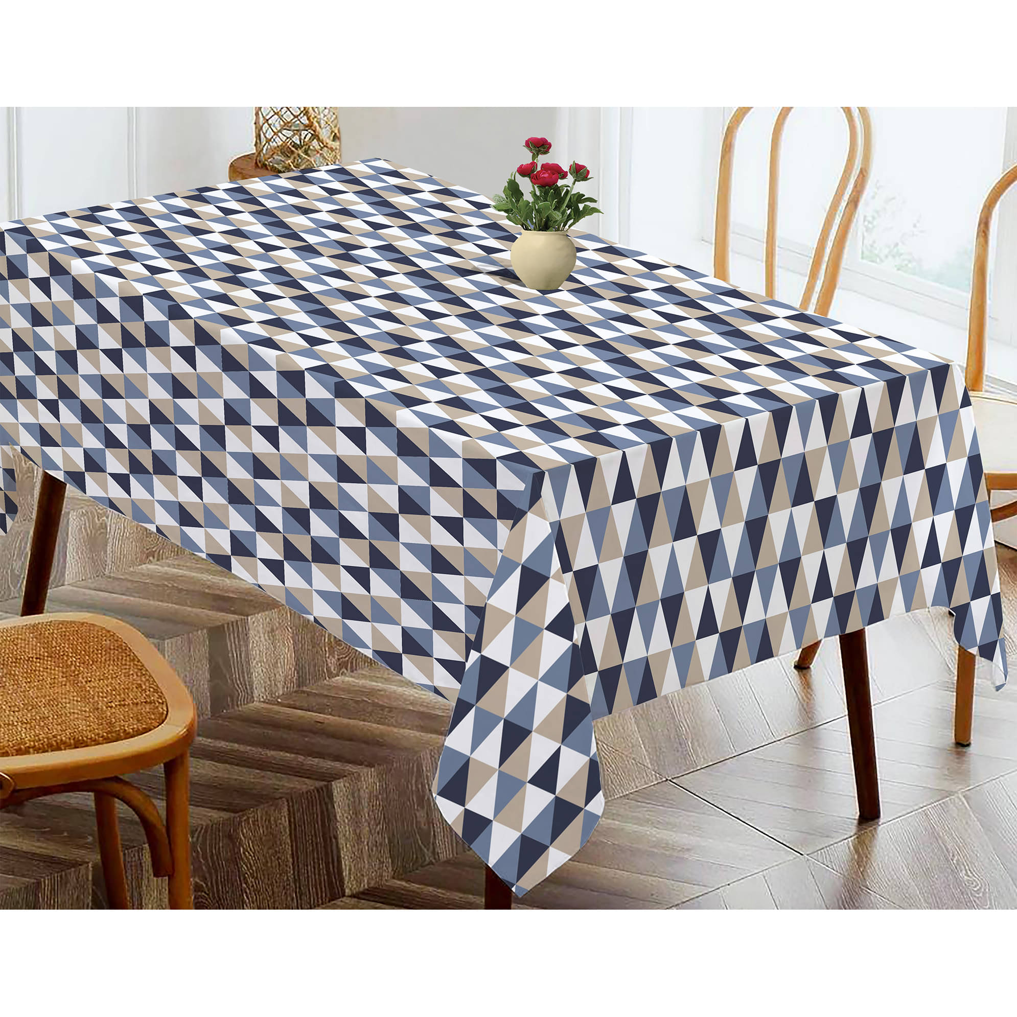     			Oasis Hometex Printed Cotton 4 Seater Rectangle Table Cover ( 152 x 138 ) cm Pack of 1 Beige