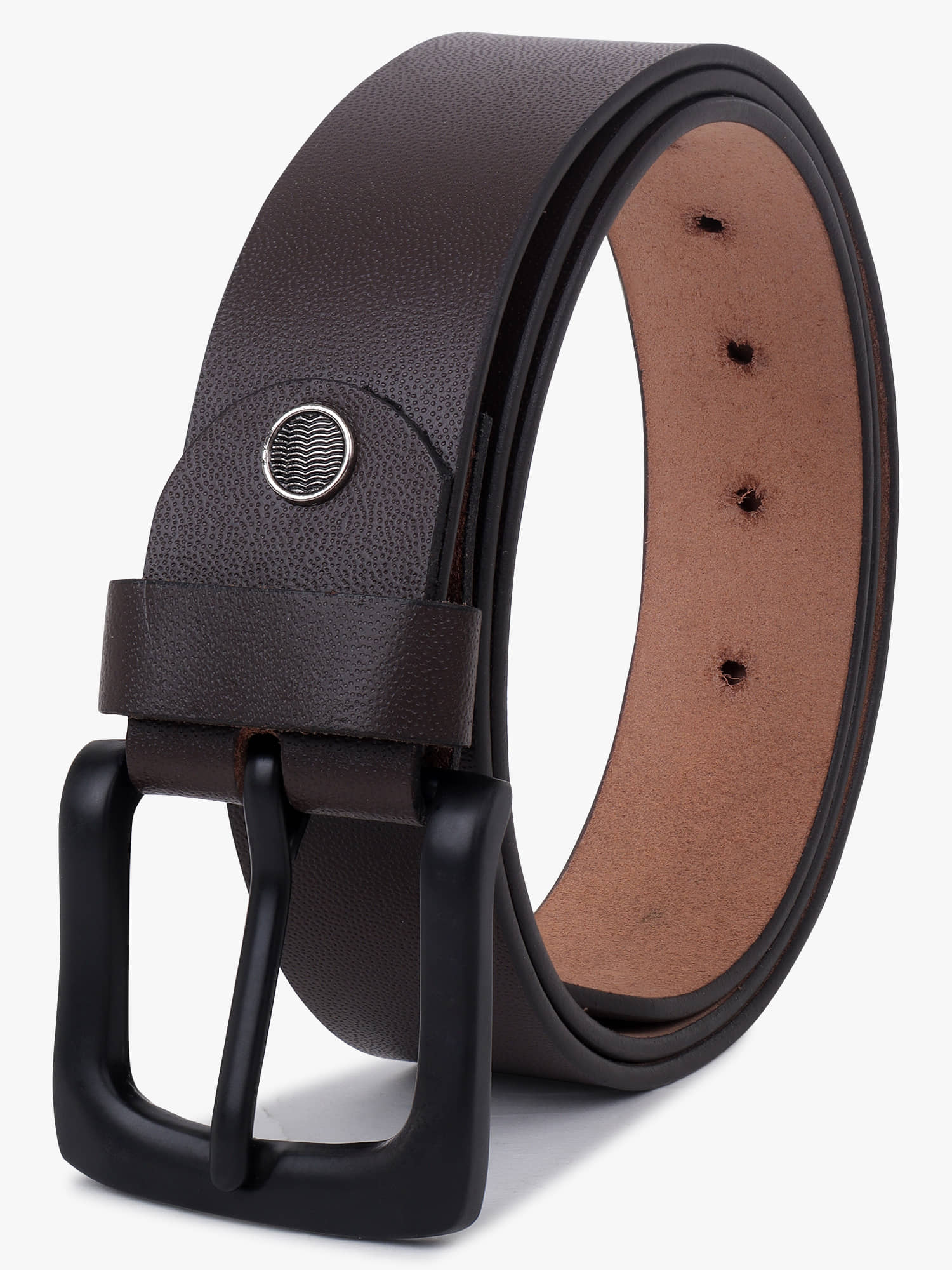 SUNSHOPPING - Brown 100% Leather Men's Formal Belt ( Pack of 1 )