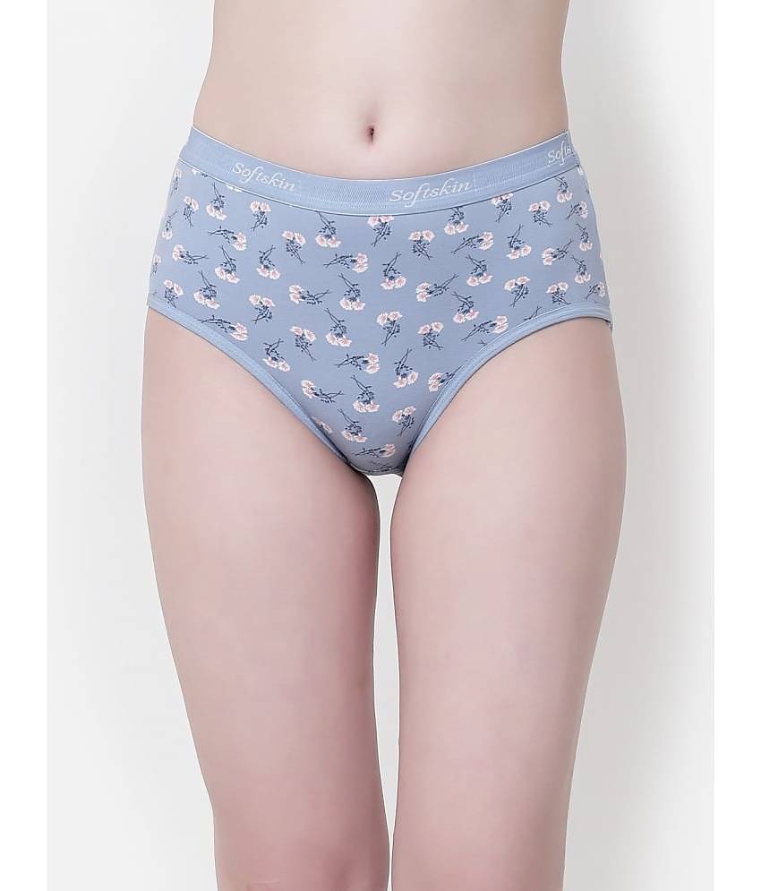 Softskin Pack of 3 Cotton Lycra Printed Women's Hipster ( Multicolor )