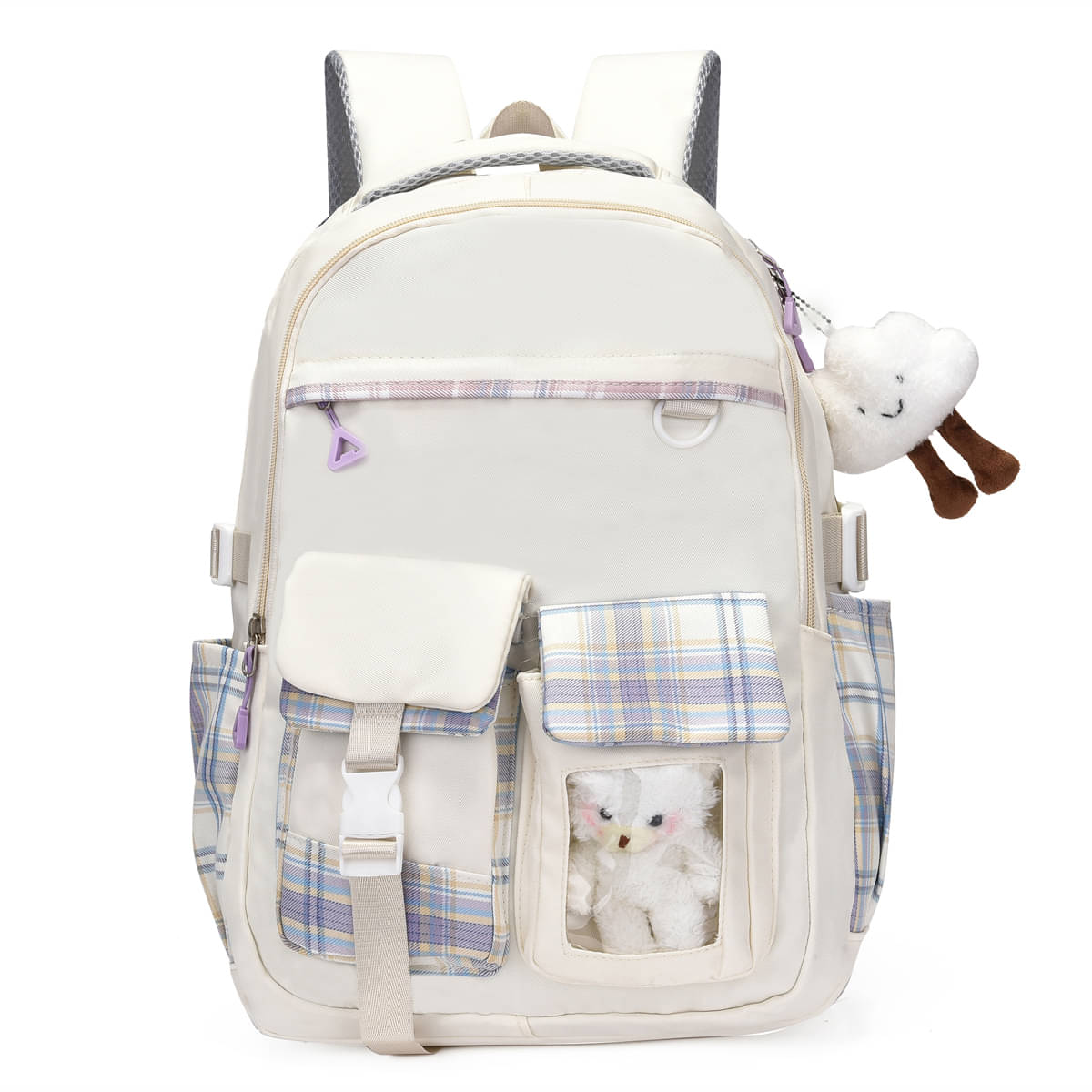     			Tinytot Cream Polyester Backpack For Kids