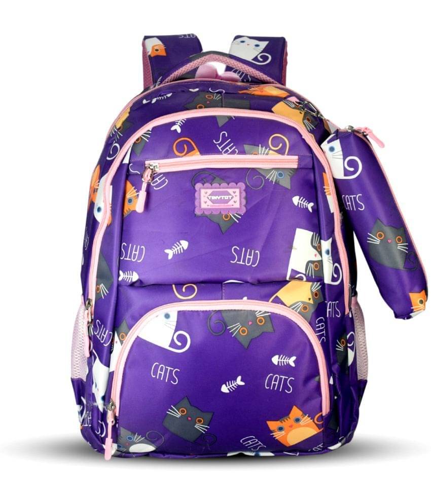     			Tinytot Purple Polyester Backpack For Kids