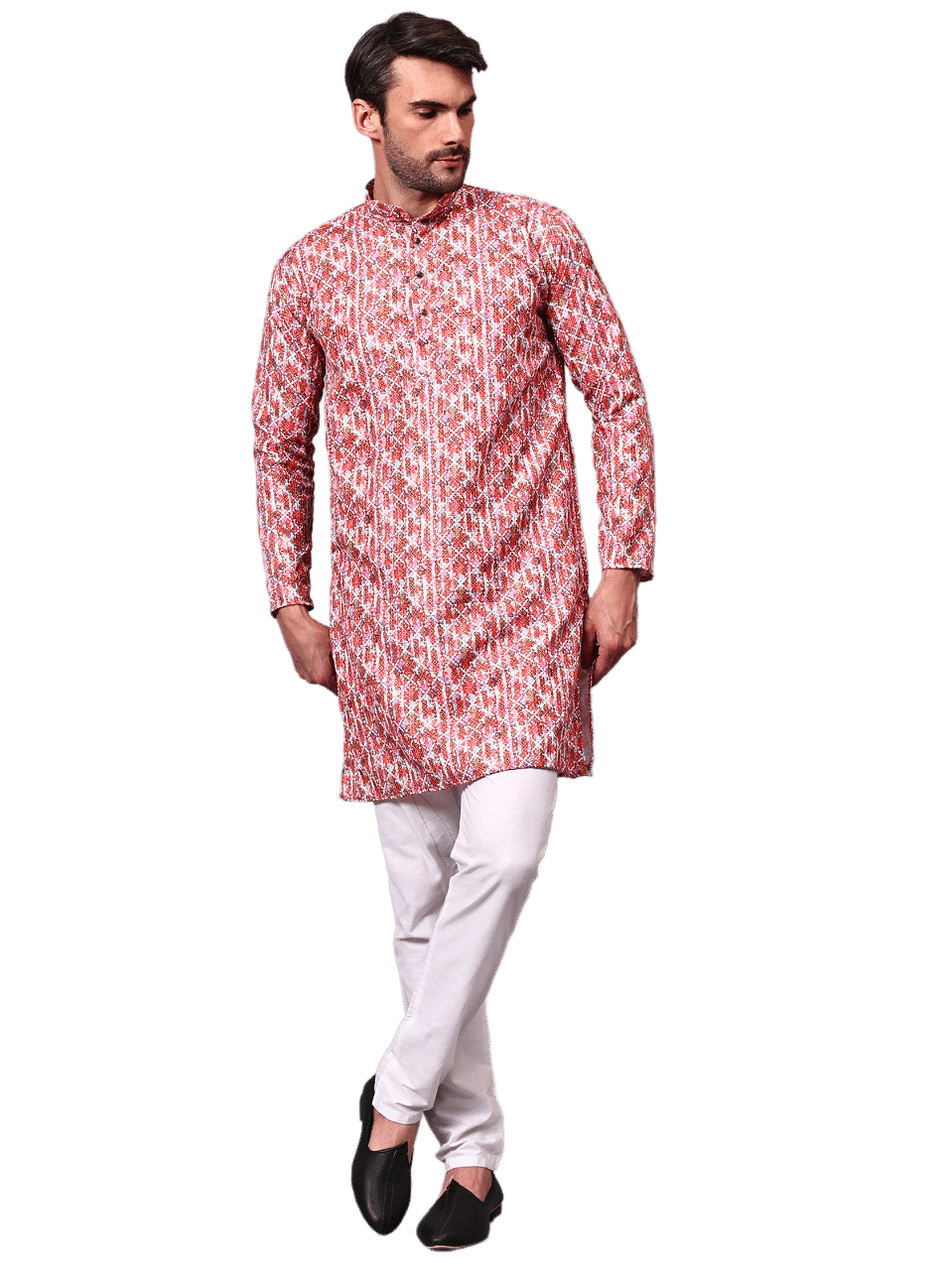 Yugnik Coral Rayon Regular Fit Men's Kurta Pyjama Set ( Pack of 1 ) Yugnik Coral Rayon Regular Fit Men's Kurta Pyjama Set ( Pack of 1 )