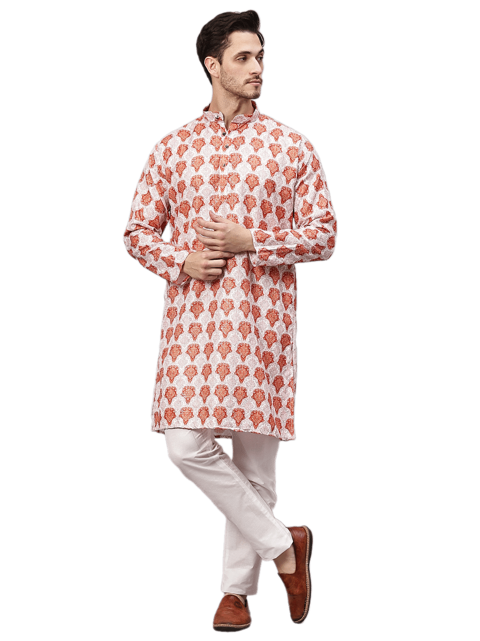Yugnik Orange Sequin Regular Fit Men's Kurta Pyjama Set ( Pack of 1 ) Yugnik Orange Sequin Regular Fit Men's Kurta Pyjama Set ( Pack of 1 )