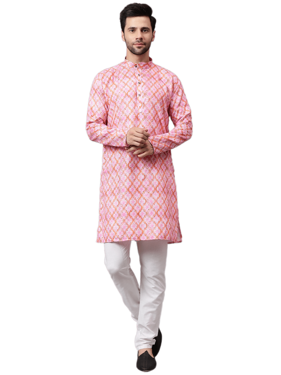 Yugnik Peach Rayon Regular Fit Men's Kurta Pyjama Set ( Pack of 1 ) Yugnik Peach Rayon Regular Fit Men's Kurta Pyjama Set ( Pack of 1 )