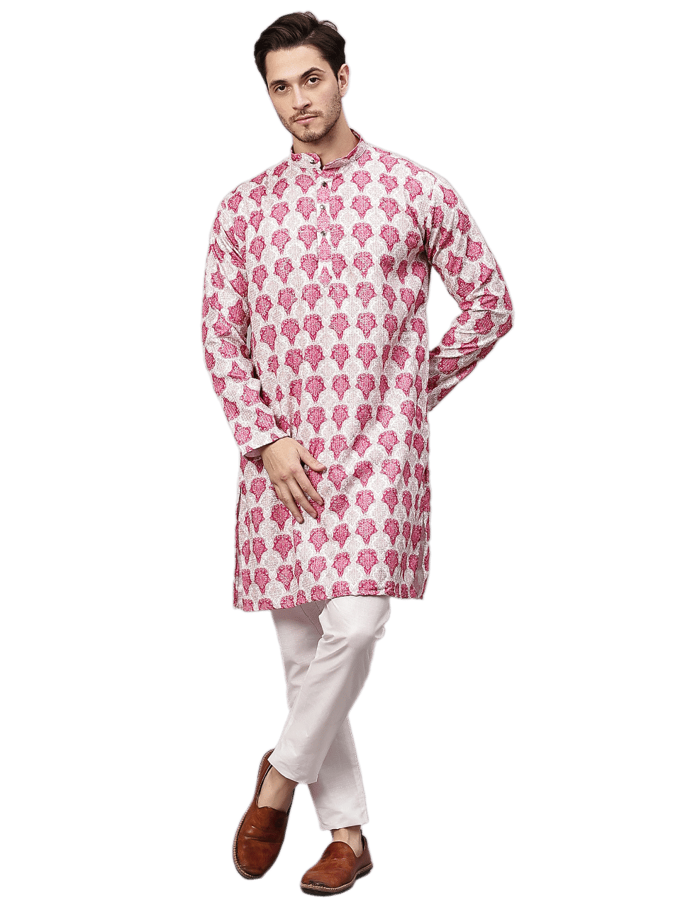     			Yugnik Pink Sequin Regular Fit Men's Kurta Pyjama Set ( Pack of 1 )