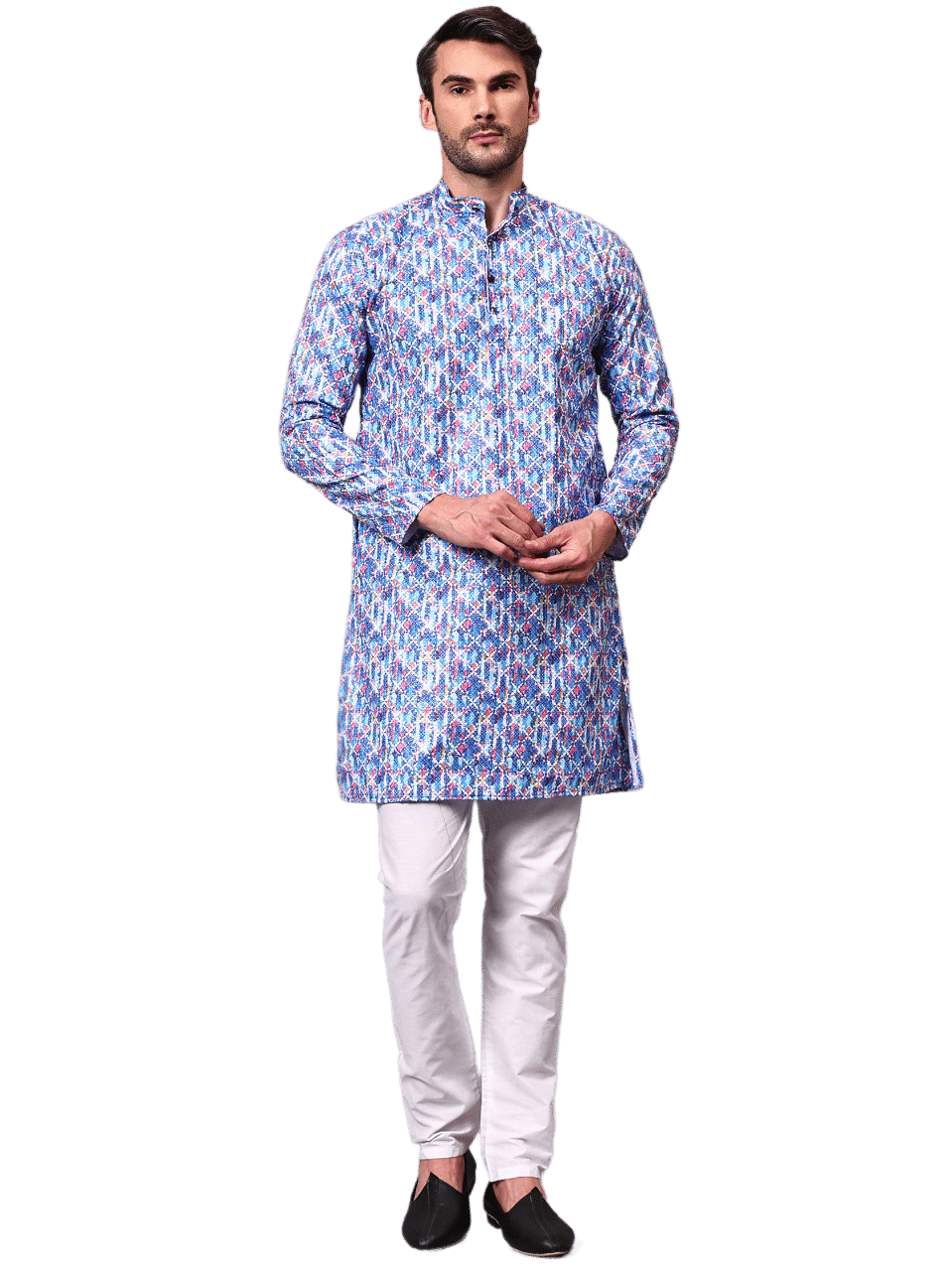     			Yugnik Sky Blue Rayon Regular Fit Men's Kurta Pyjama Set ( Pack of 1 )