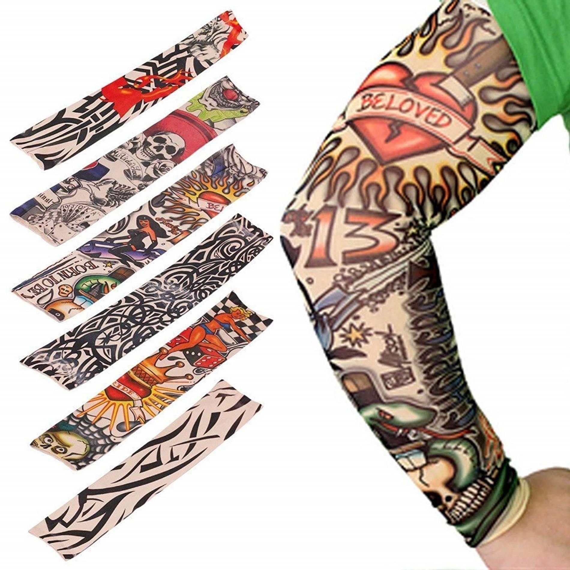     			ATIPRIYA Multicolor Printed Riding Sleeves ( Set of 6 )