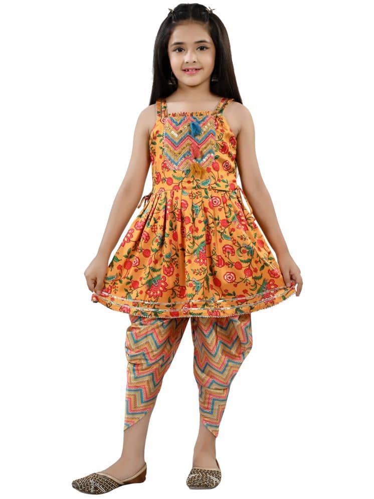 Arshia Fashions Girls Rayon Suit Sets ( Pack of 1 , Yellow )