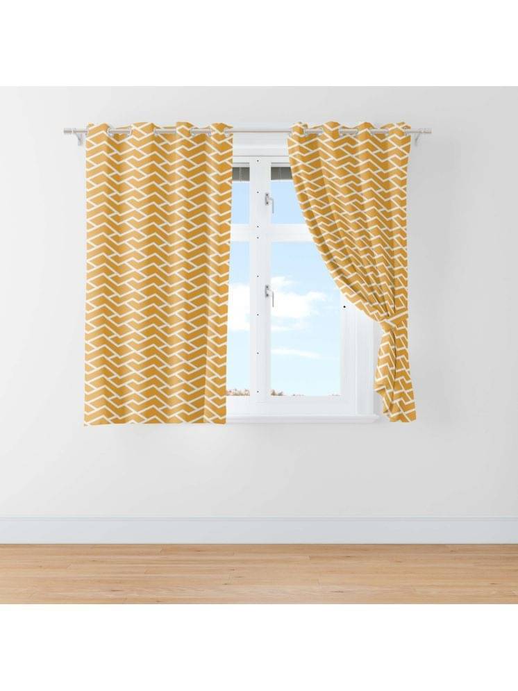 BBM Abstract Room Darkening Eyelet Curtain 5 ft ( Pack of 2 ) - Gold     			BBM Abstract Room Darkening Eyelet Curtain 5 ft ( Pack of 2 ) - Gold