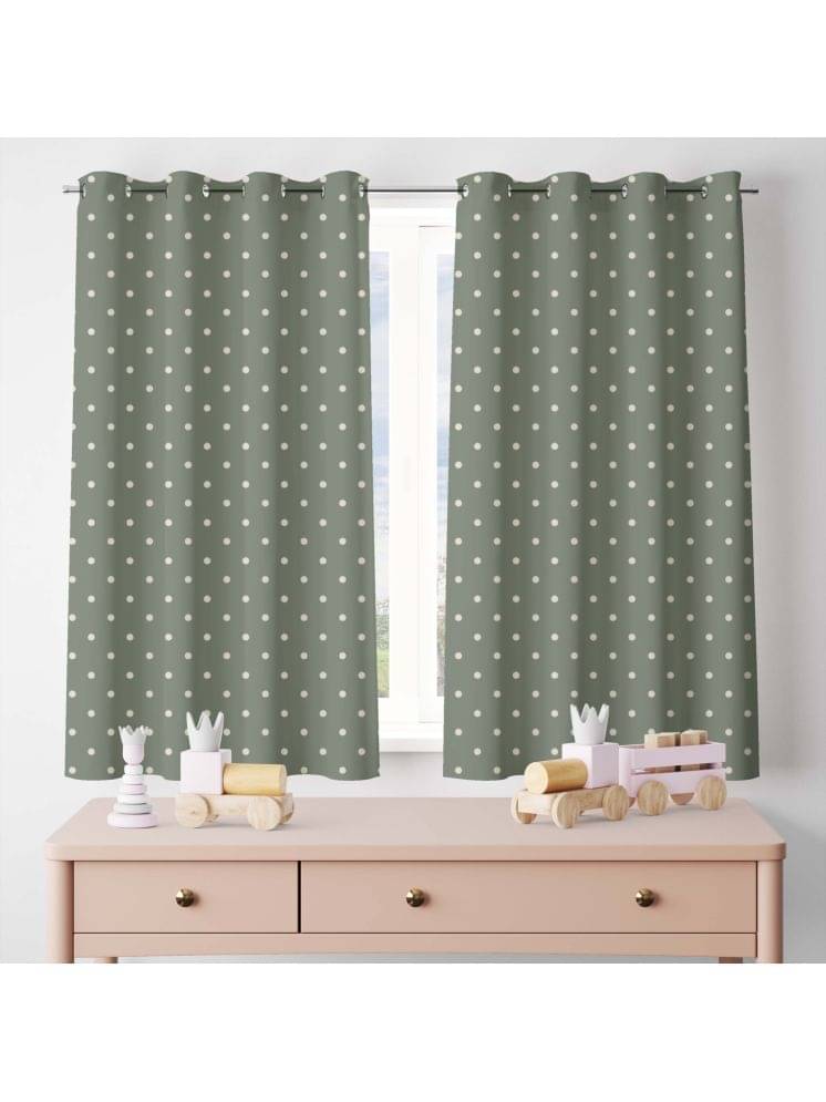 BBM Abstract Room Darkening Eyelet Curtain 5 ft ( Pack of 2 ) - Green BBM Abstract Room Darkening Eyelet Curtain 5 ft ( Pack of 2 ) - Green