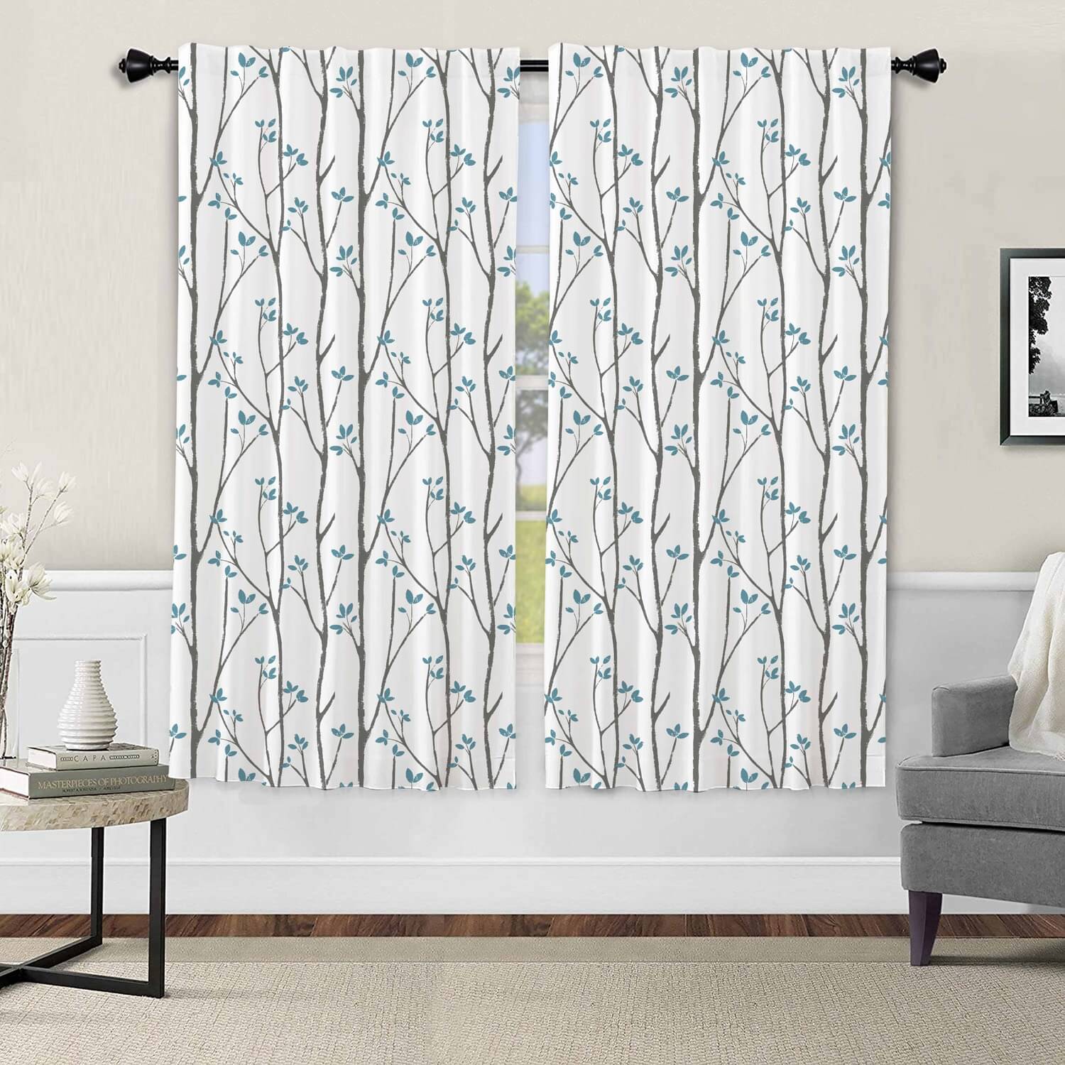 BBM Nature Room Darkening Loop Curtain 5 ft ( Pack of 2 ) - Blue BBM Nature Room Darkening Loop Curtain 5 ft ( Pack of 2 ) - Blue