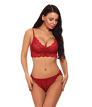 COMFY ATTIRE Lace Women's Bra & Panty Set ( Red ) Lingeire Set