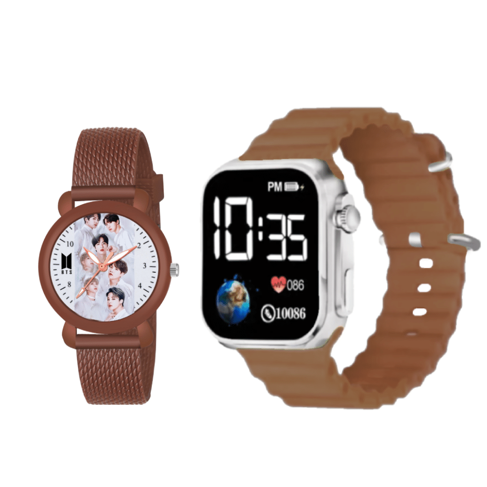 DECLASSE Brown Dial Analog-Digital Boys Watch ( Pack Of 2 ) DECLASSE Brown Dial Analog-Digital Boys Watch ( Pack Of 2 )