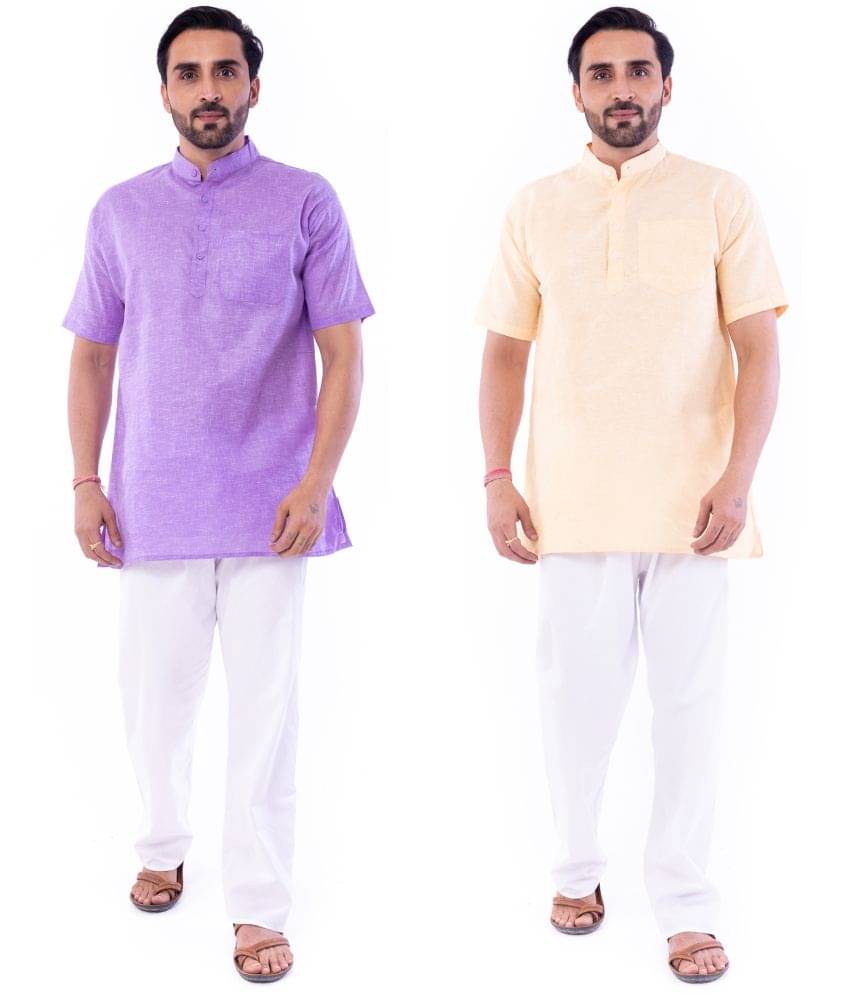     			DESHBANDHU DBK Multi Cotton Men's Regular Kurta ( Pack of 2 )