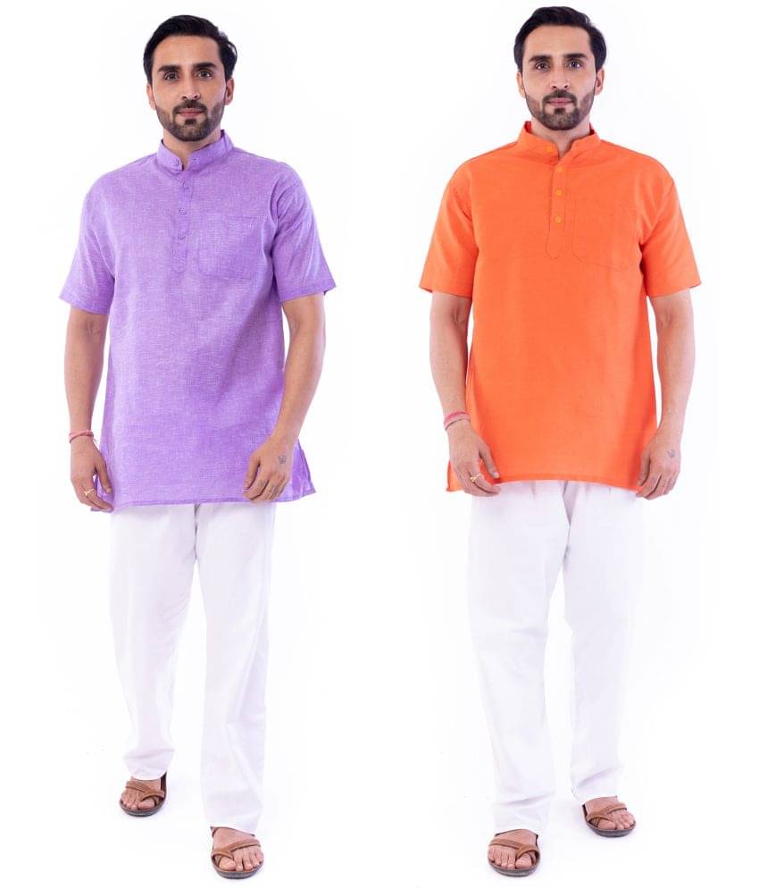 DESHBANDHU DBK Multi Cotton Men's Regular Kurta ( Pack of 2 ) DESHBANDHU DBK Multi Cotton Men's Regular Kurta ( Pack of 2 )