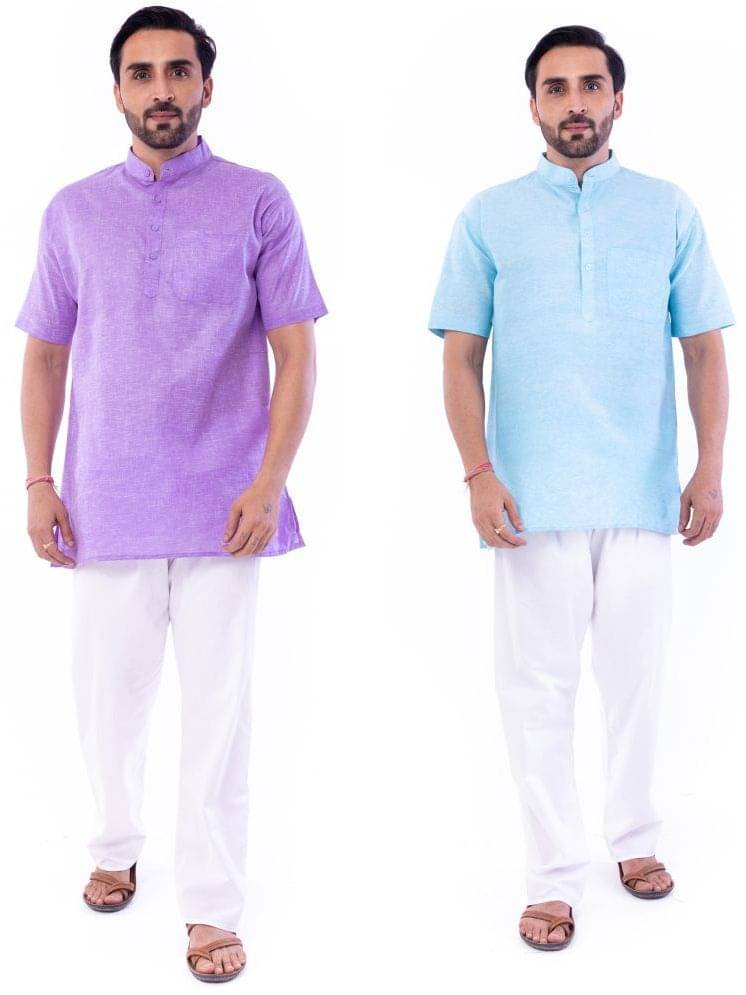 DESHBANDHU DBK Multi Cotton Men's Regular Kurta ( Pack of 2 ) DESHBANDHU DBK Multi Cotton Men's Regular Kurta ( Pack of 2 )