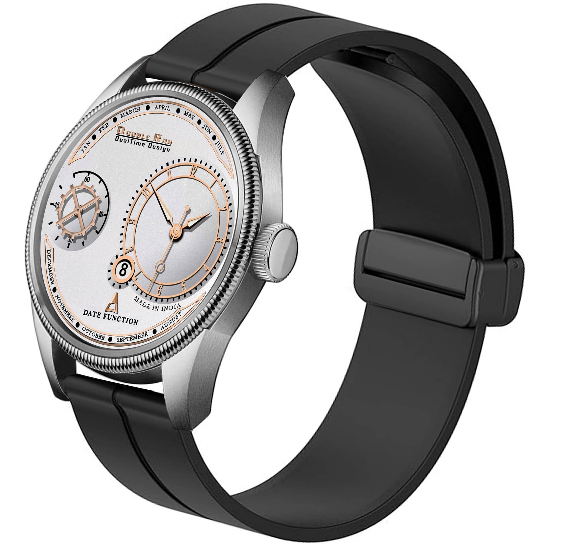 DoubleRun Black Silicon Chronograph Men's Watch