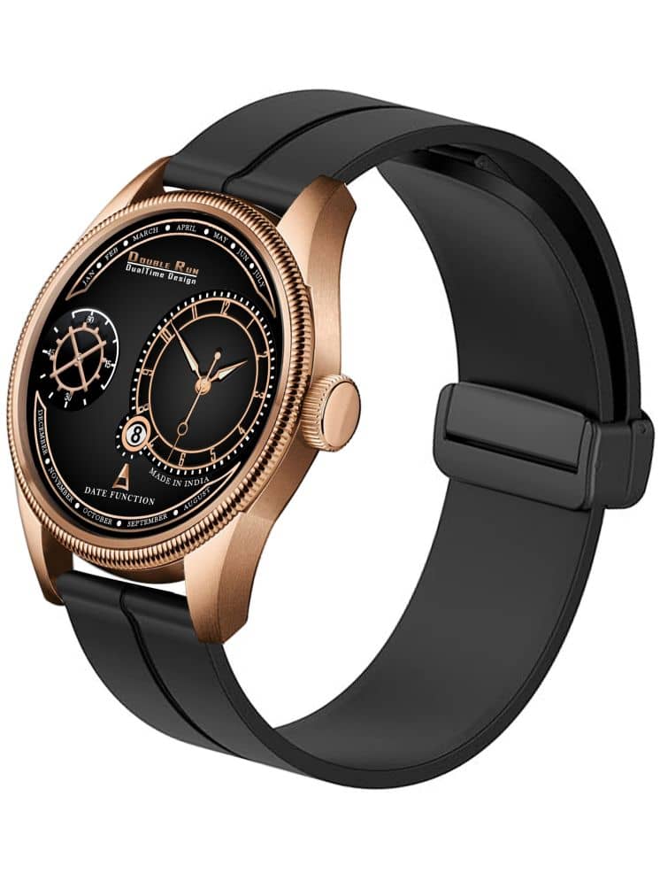 DoubleRun Black Silicon Chronograph Men's Watch