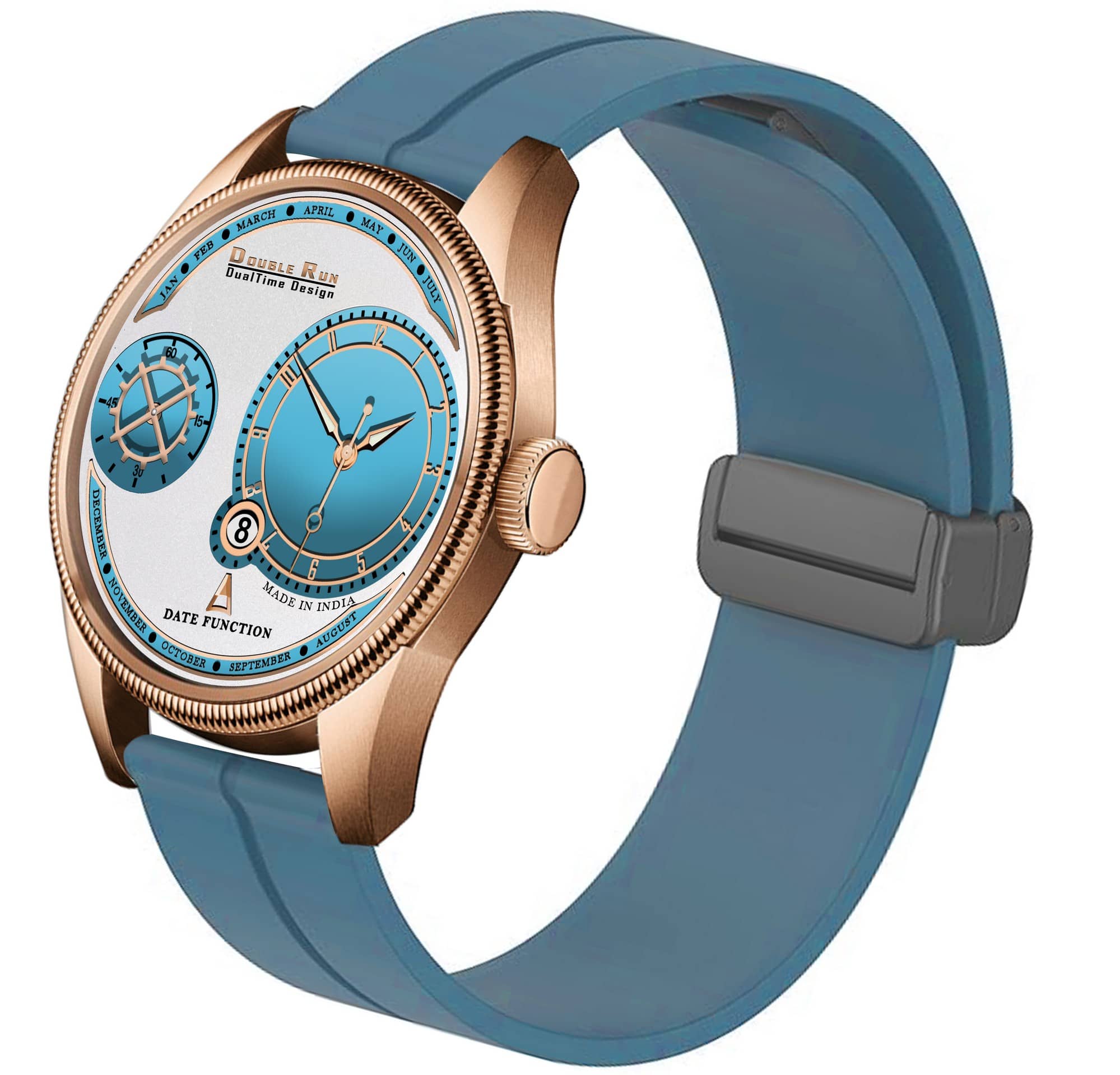 DoubleRun Light Blue Silicon Chronograph Men's Watch