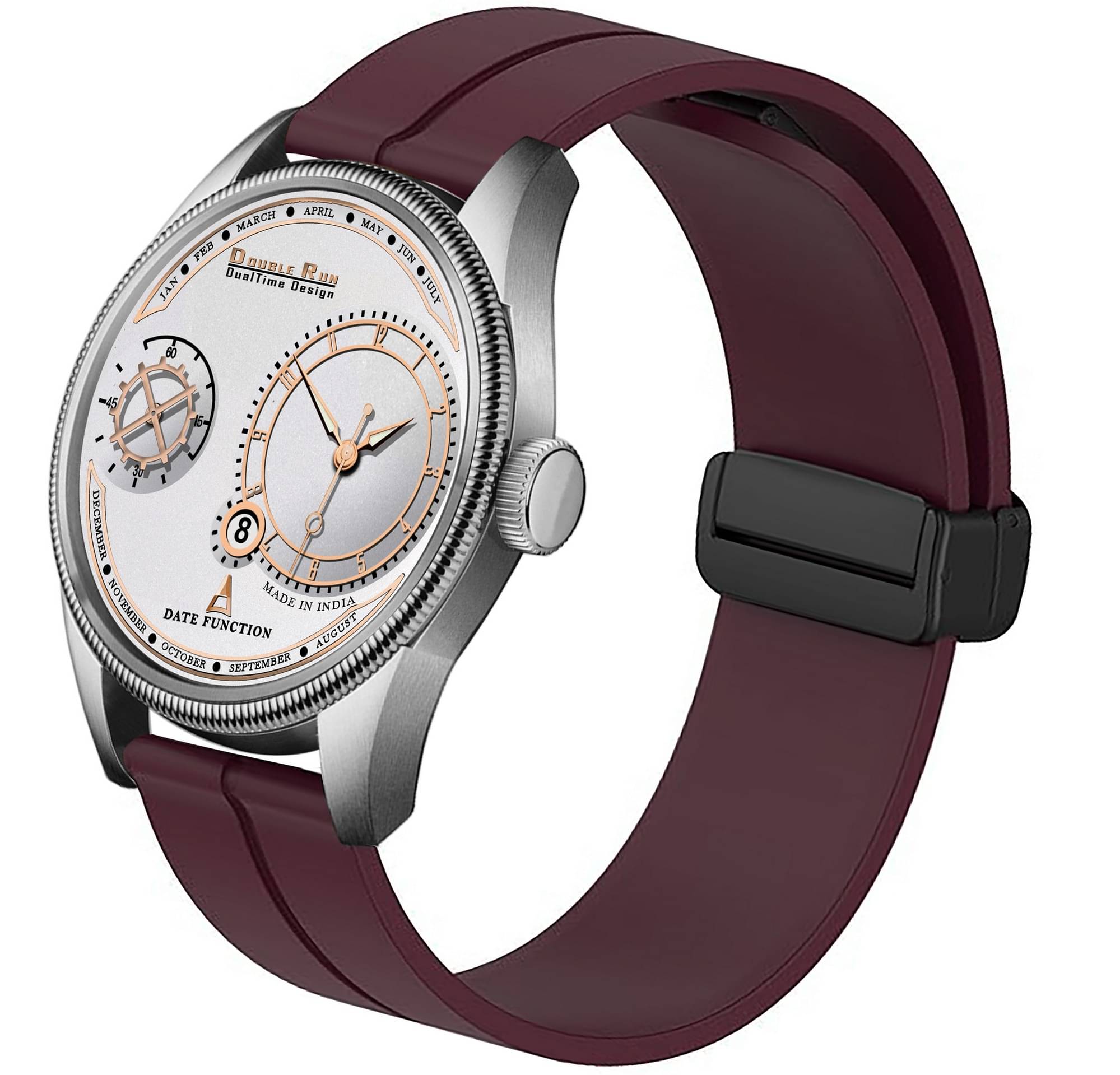     			DoubleRun Mauve Silicon Chronograph Men's Watch