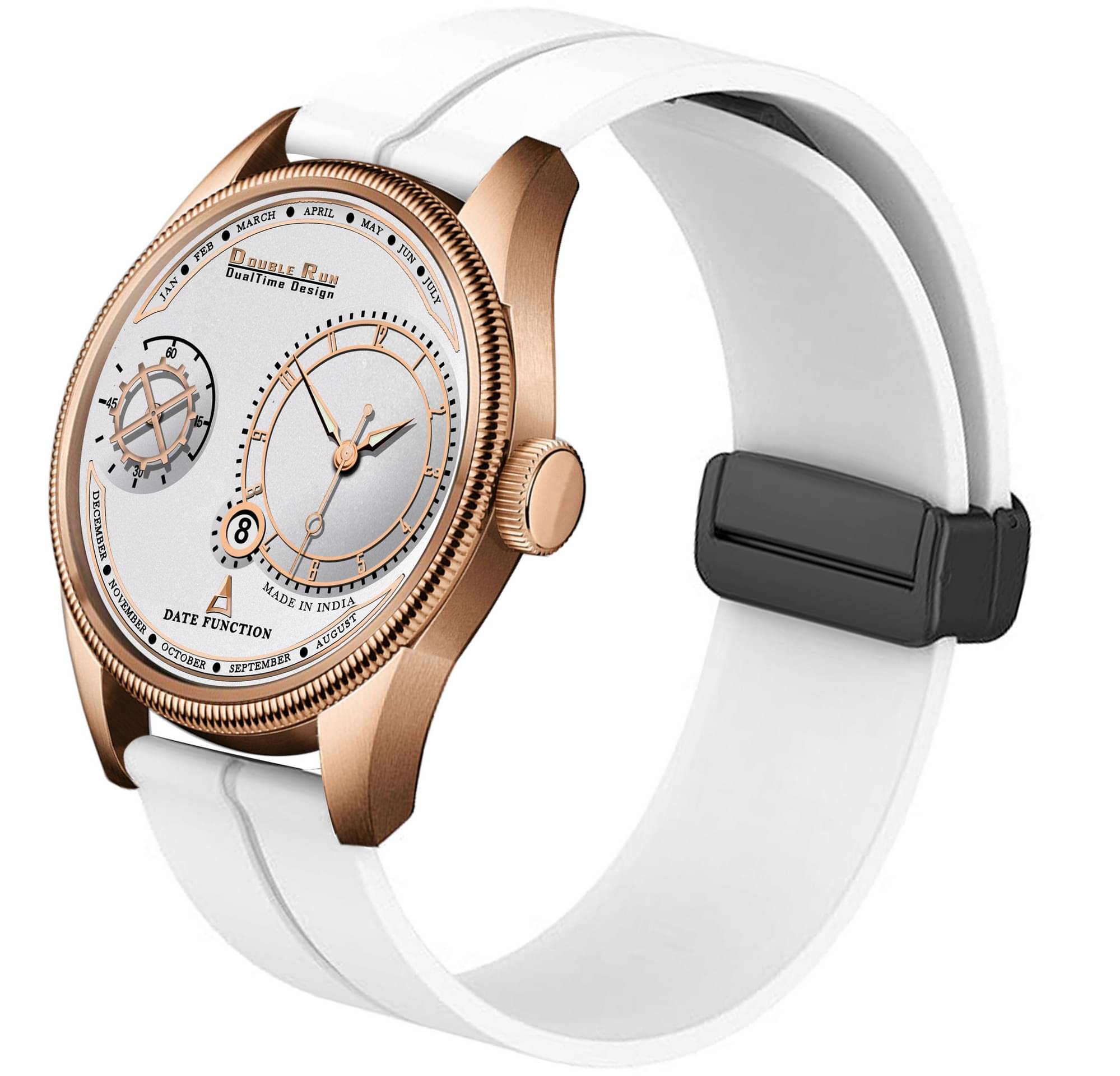     			DoubleRun Off White Silicon Chronograph Men's Watch