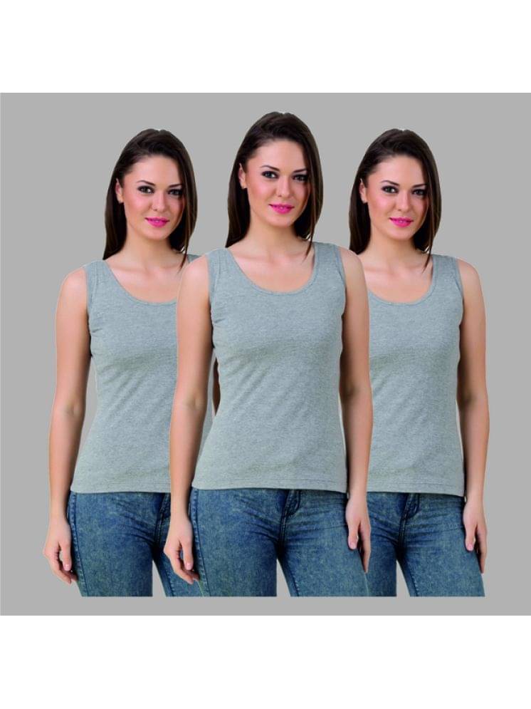 ETICO Single jersy Tanks - Grey Pack of 3     			ETICO Single jersy Tanks - Grey Pack of 3