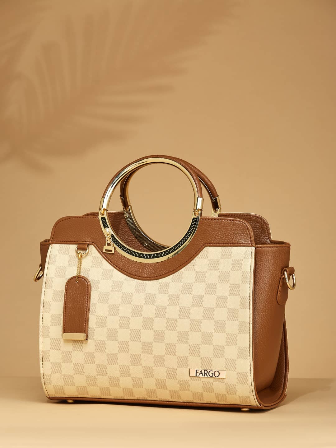 Fargo Beige Artificial Leather Handheld Bag - Handbags | Buy online on ZillyBuy