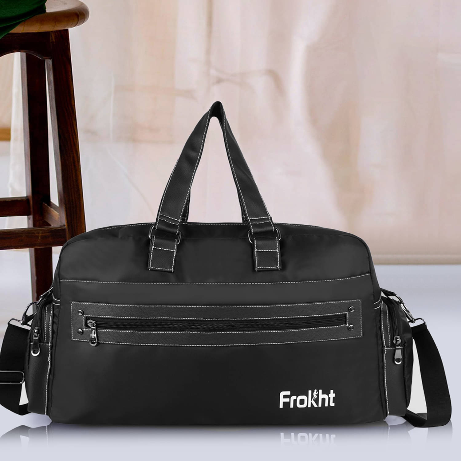     			Frokht 24 Ltrs Black Polyester Duffle Bag
