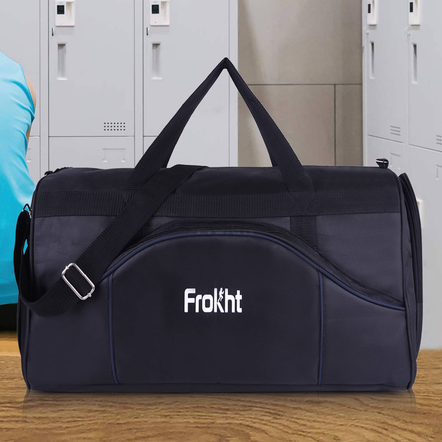     			Frokht 42 Ltrs Black Polyester Duffle Bag