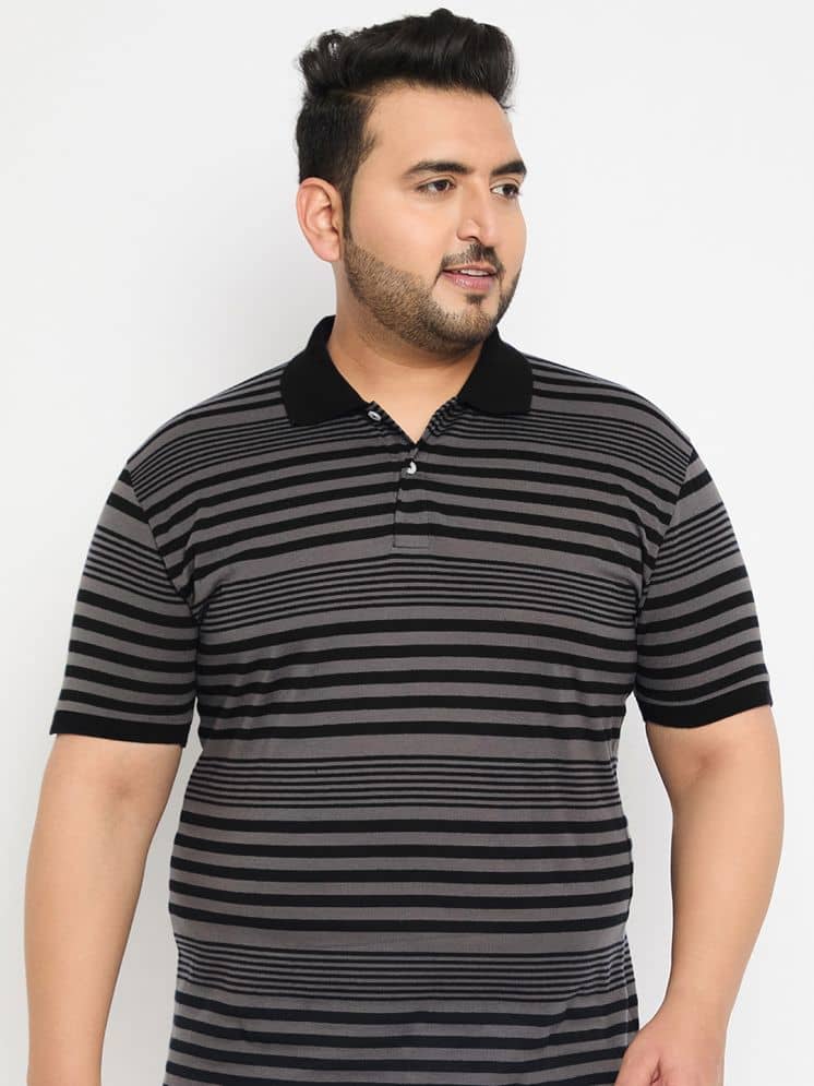 GET GOLF Pack of 1 Cotton Blend Regular Fit Solid Half Sleeves Men's Polo T Shirt ( Black )