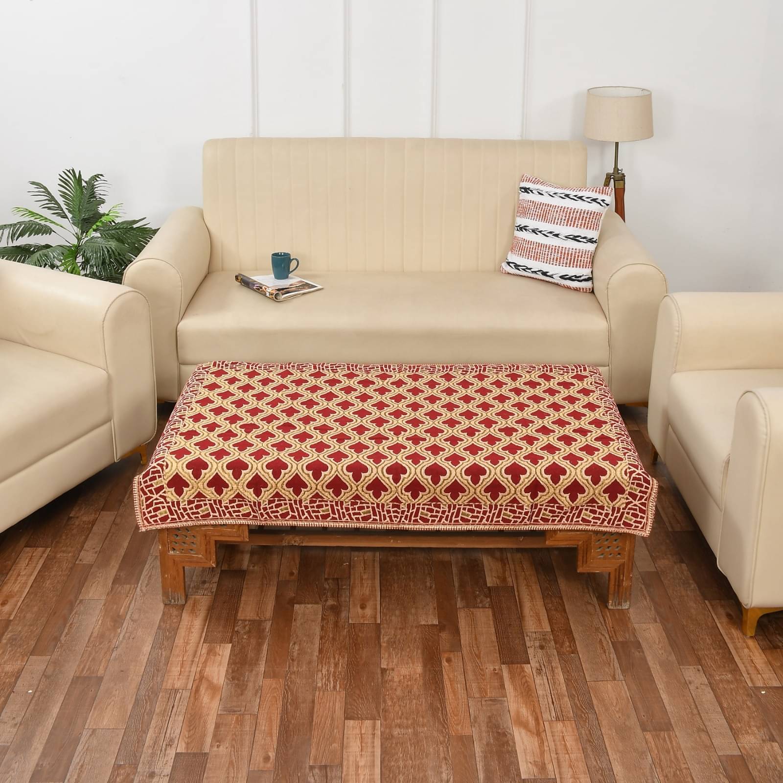 GoCose Home Printed Cotton 4 Seater Rectangle Table Cover ( 101 x 152 ) cm Pack of 1 Maroon GoCose Home Printed Cotton 4 Seater Rectangle Table Cover ( 101 x 152 ) cm Pack of 1 Maroon