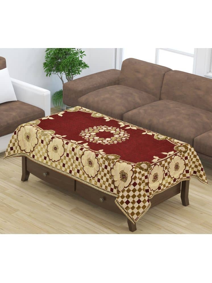 GoCose Home Printed Cotton 4 Seater Rectangle Table Cover ( 101 x 152 ) cm Pack of 1 Maroon
