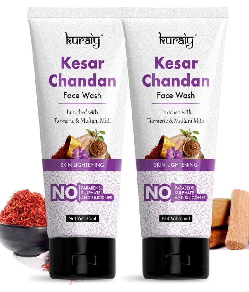 KURAIY Gold Kesar Chandan Face wash For Glowing Skin, All Skin Types 75ml Each (Pack of 2) KURAIY Gold Kesar Chandan Face wash For Glowing Skin, All Skin Types 75ml Each (Pack of 2)