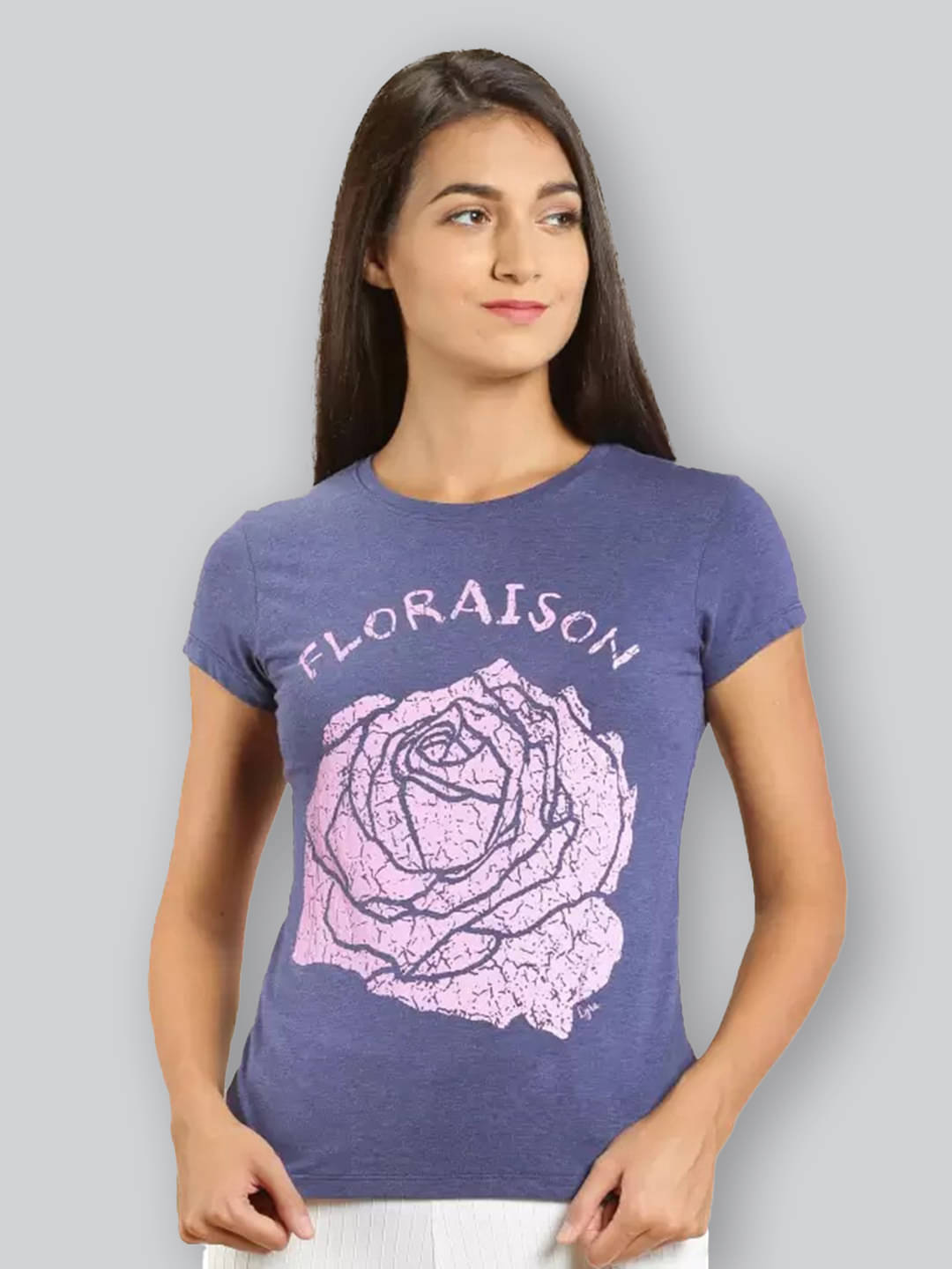 LYRA Women Cotton Printed Regular Fit Round Neck T-Shirt ( Purple )     			LYRA Women Cotton Printed Regular Fit Round Neck T-Shirt ( Purple )