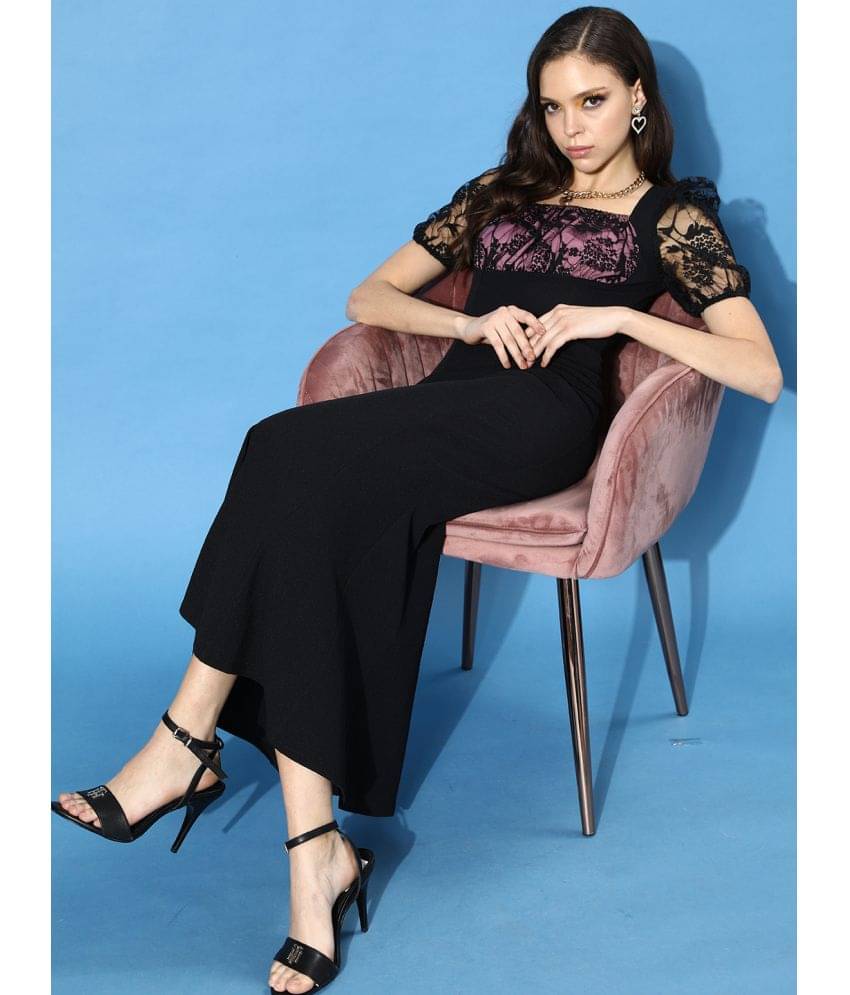 Miss Chase Women Polyester Printed Bodycon Dress ( Black )     			Miss Chase Women Polyester Printed Bodycon Dress ( Black )