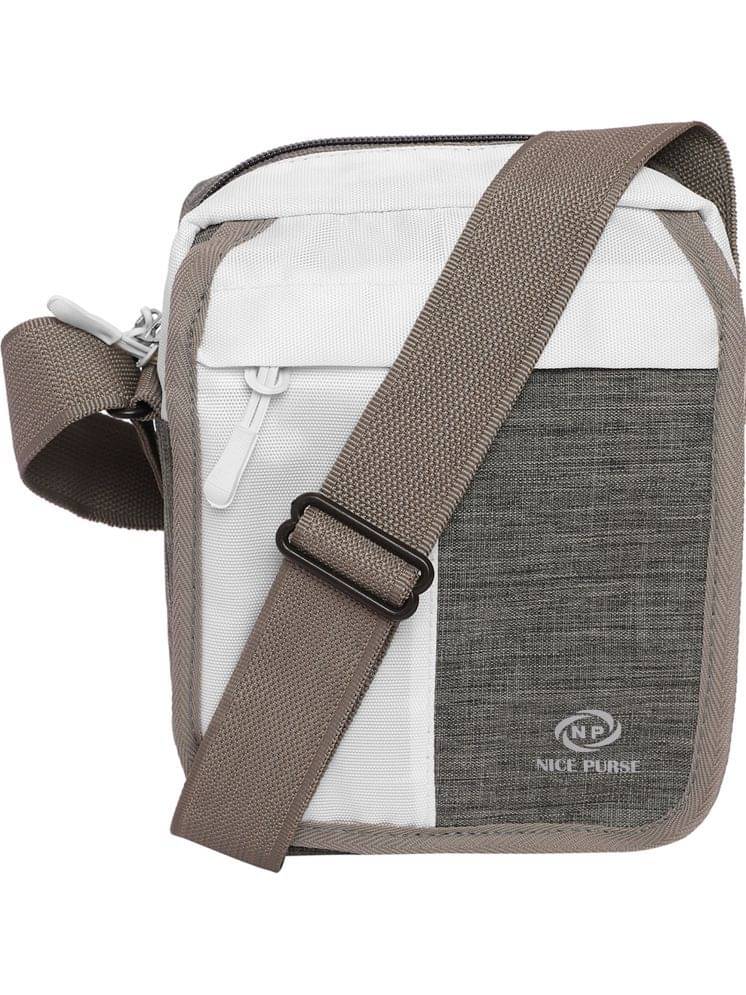     			Nice Purse Grey Colorblocked Messenger Bag
